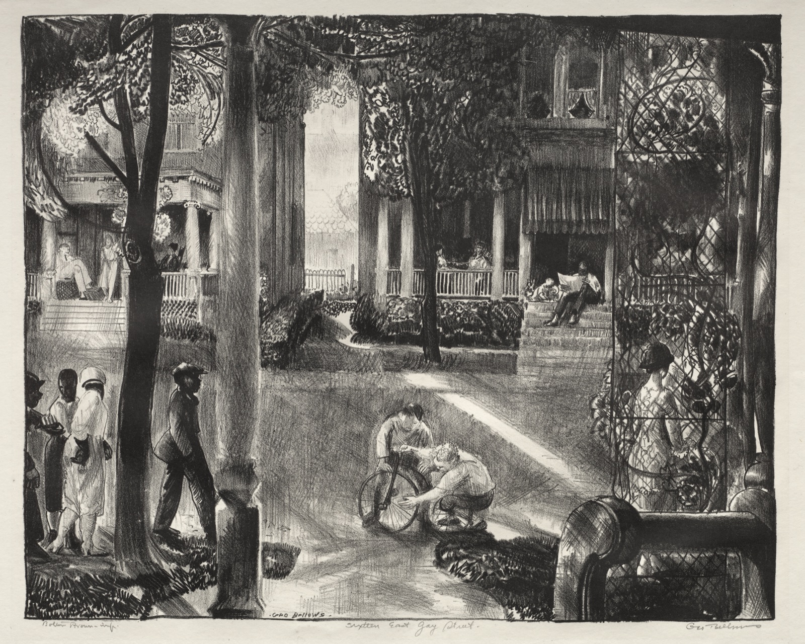 Sixteen East Gay Street — George Bellows (American, 1882–1925)