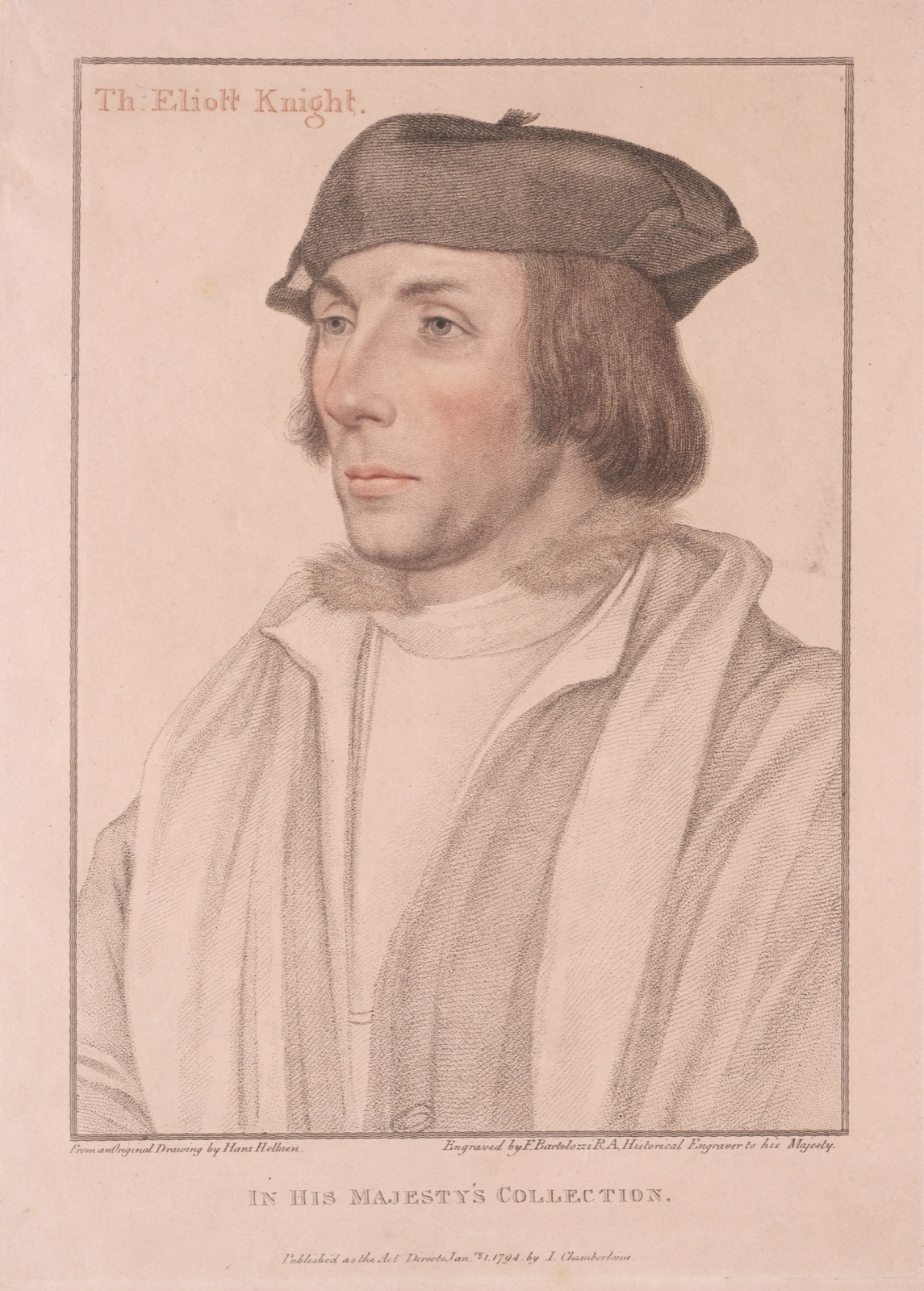 Sir Thomas Eliott — Francesco Bartolozzi (British, 1727–1815); Hans Holbein (German, c. 1465–1524)