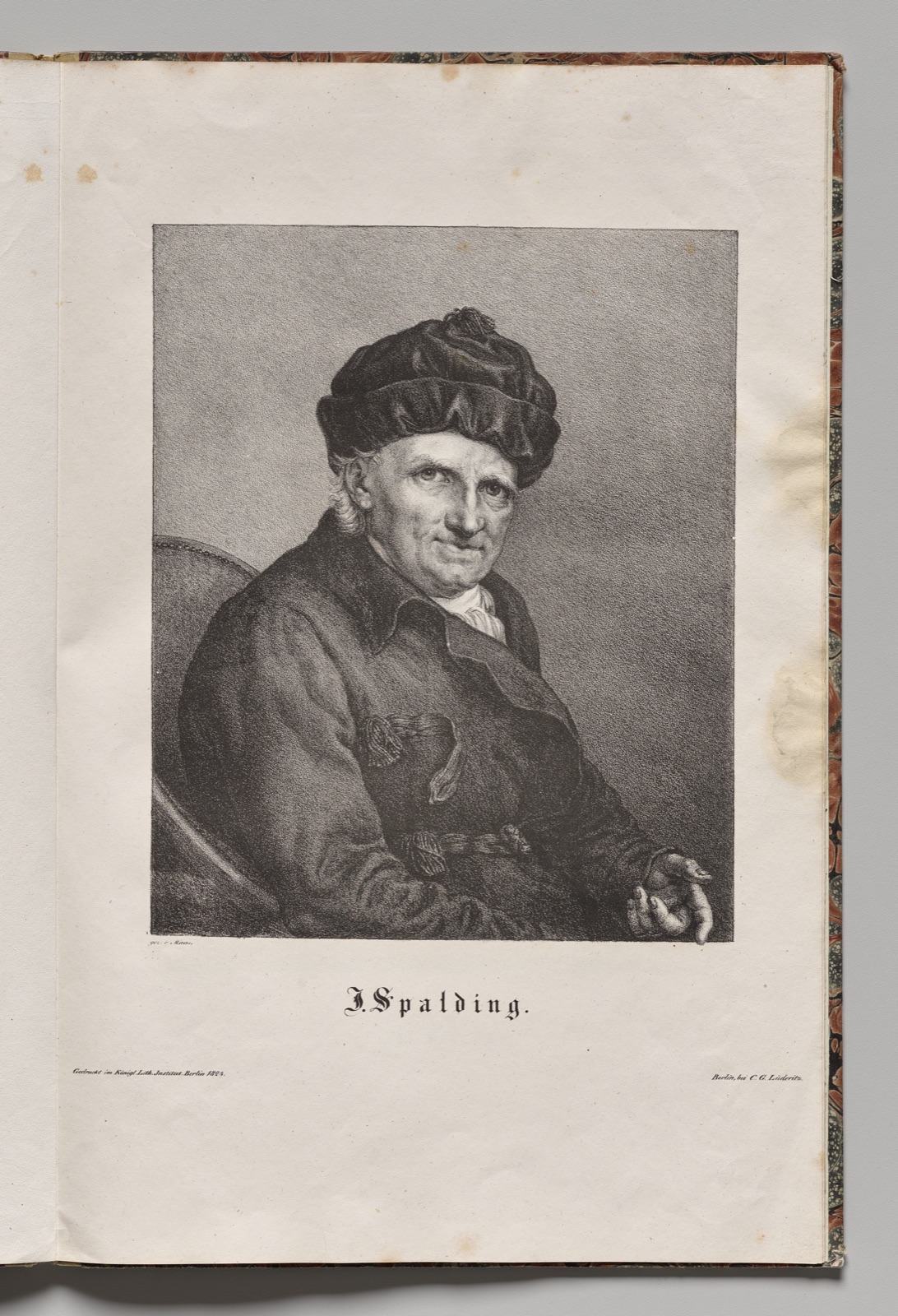 Germany's Famous Authors: Portrait of Johann Joachim Spalding — Gustav Karl Friedrich Lüderitz (German, 1803–1884)