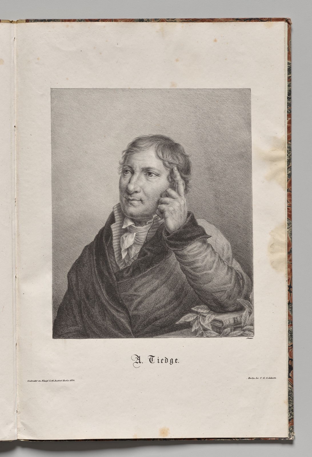 Germany's Famous Authors: Portrait of Chrisoph August Tiedge — Gustav Karl Friedrich Lüderitz (German, 1803–1884)
