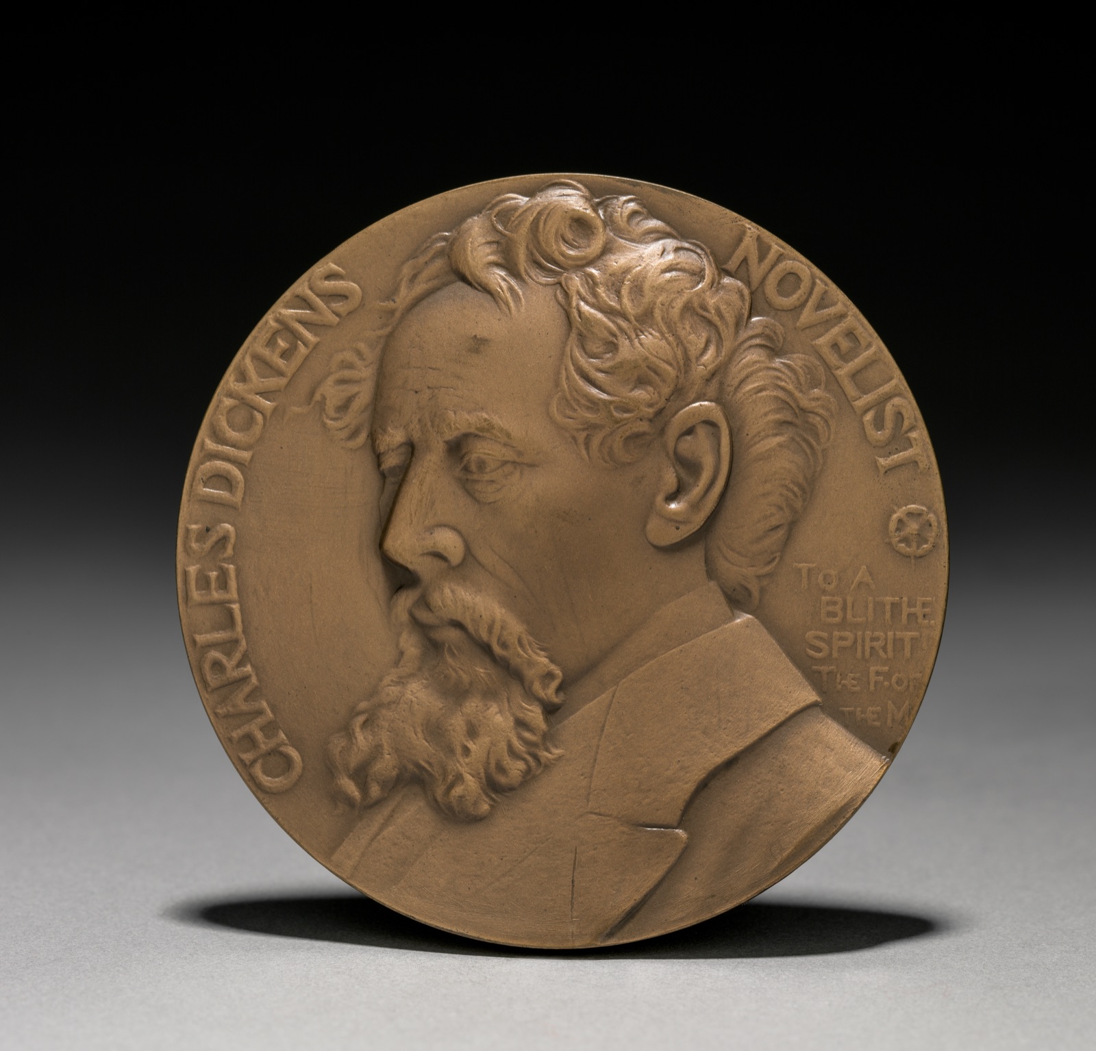 Medal: Charles Dickens (obverse) — John Severinus Conway (American, 1852–1925)