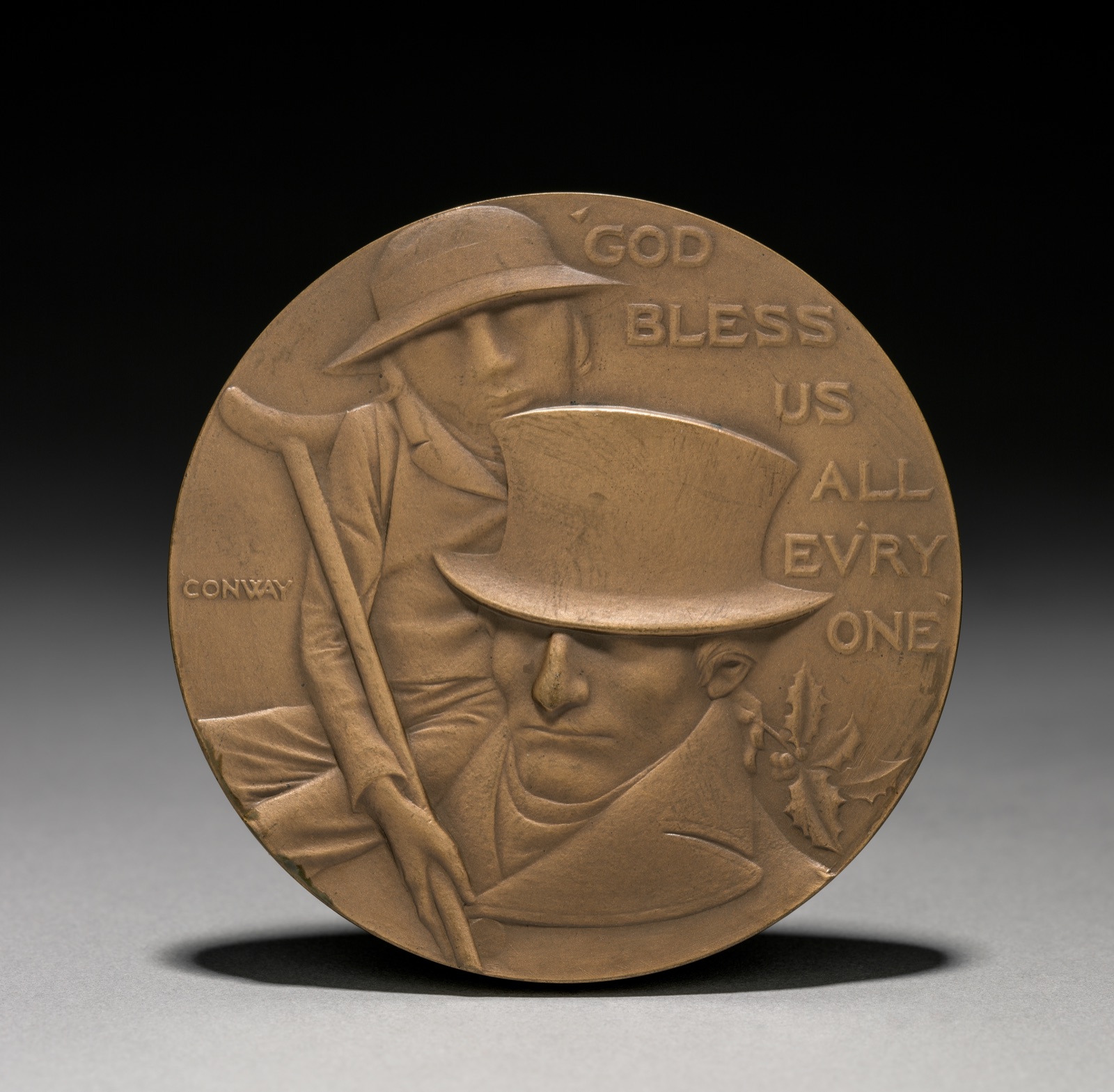 Medal: Charles Dickens (reverse) — John Severinus Conway (American, 1852–1925)