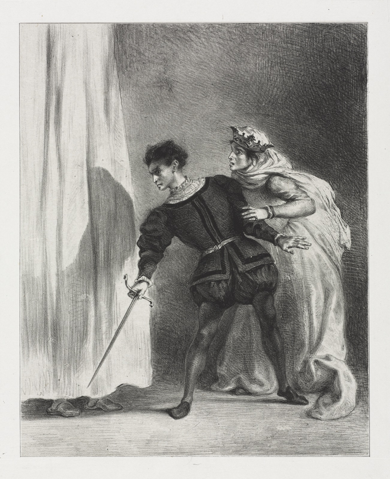Hamlet: The Murder of Polonius — Eugène Delacroix (French, 1798–1863)