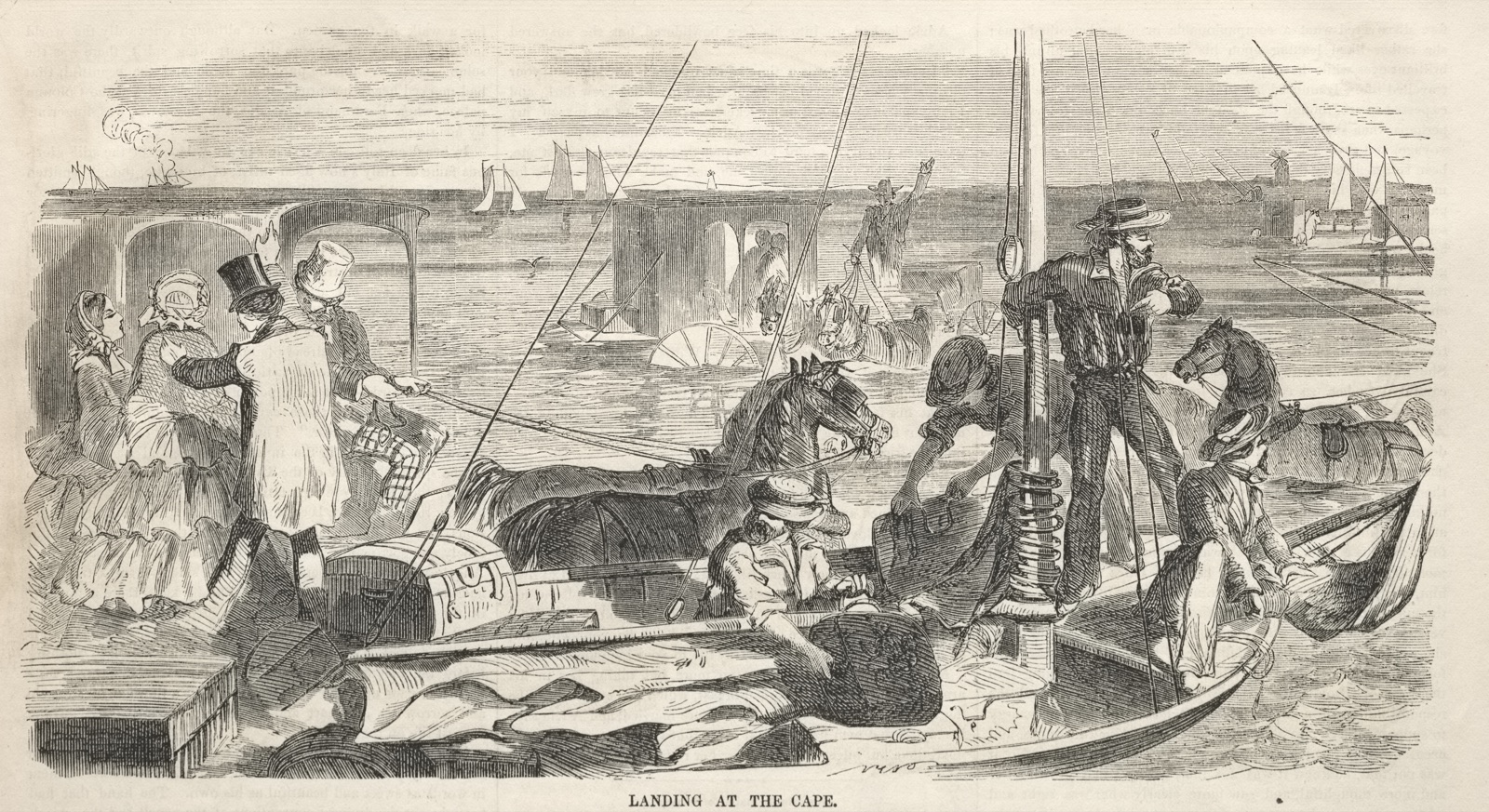 Camp Meeting Sketches: Landing at the Cape — Winslow Homer (American, 1836–1910)