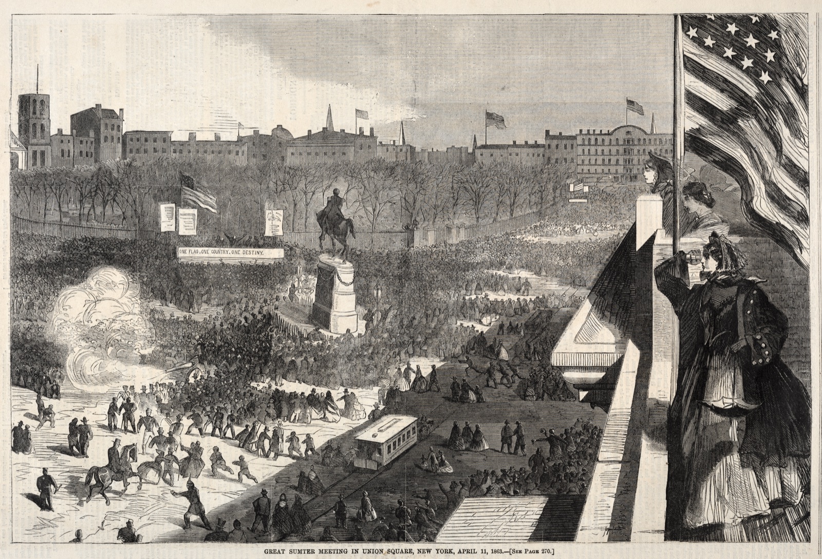 Great Sumter Meeting in Union Square, New York, April 11, 1863 — Winslow Homer (American, 1836–1910)