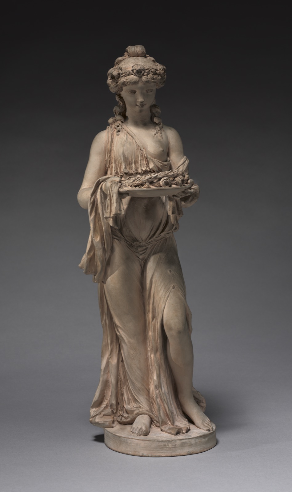 Young Girl Carrying a Garland of Roses on a Platter — Clodion (French, 1738–1814)