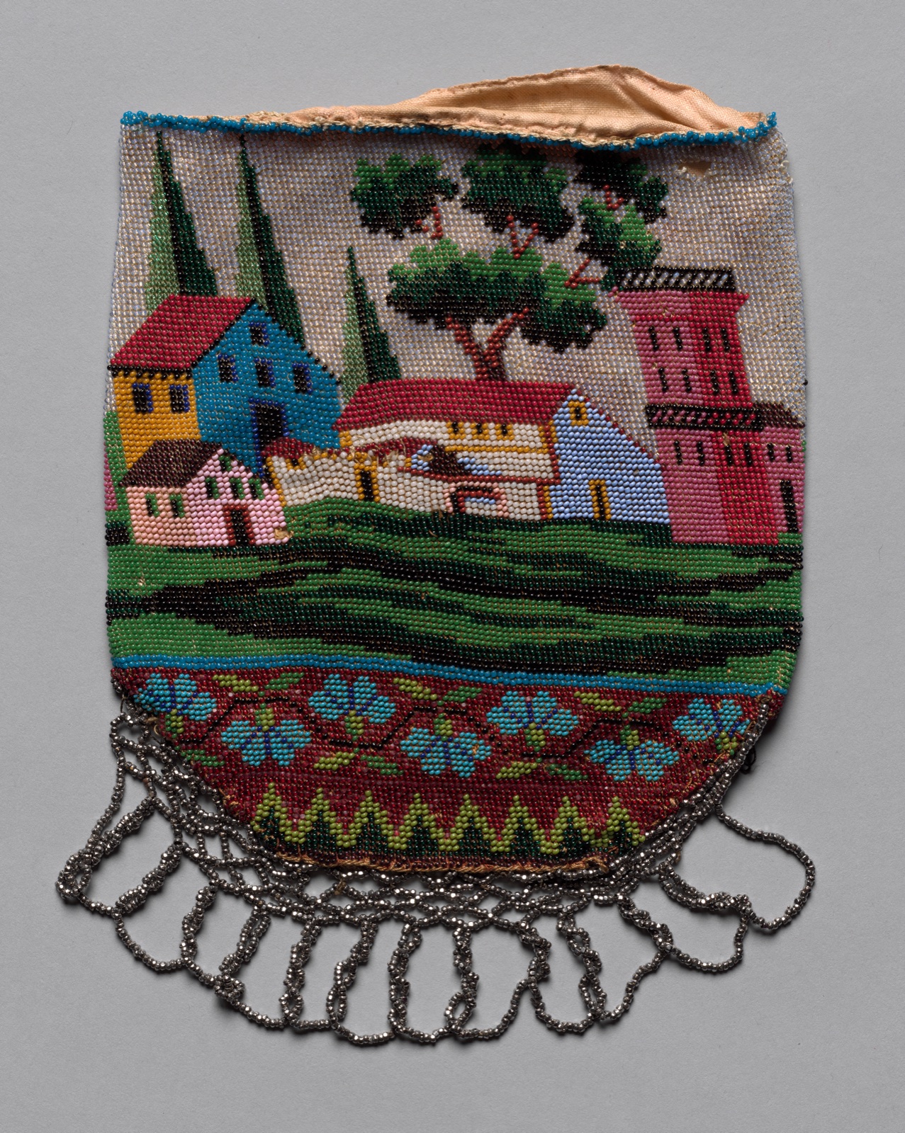 Beaded Bag (landscape scene)
