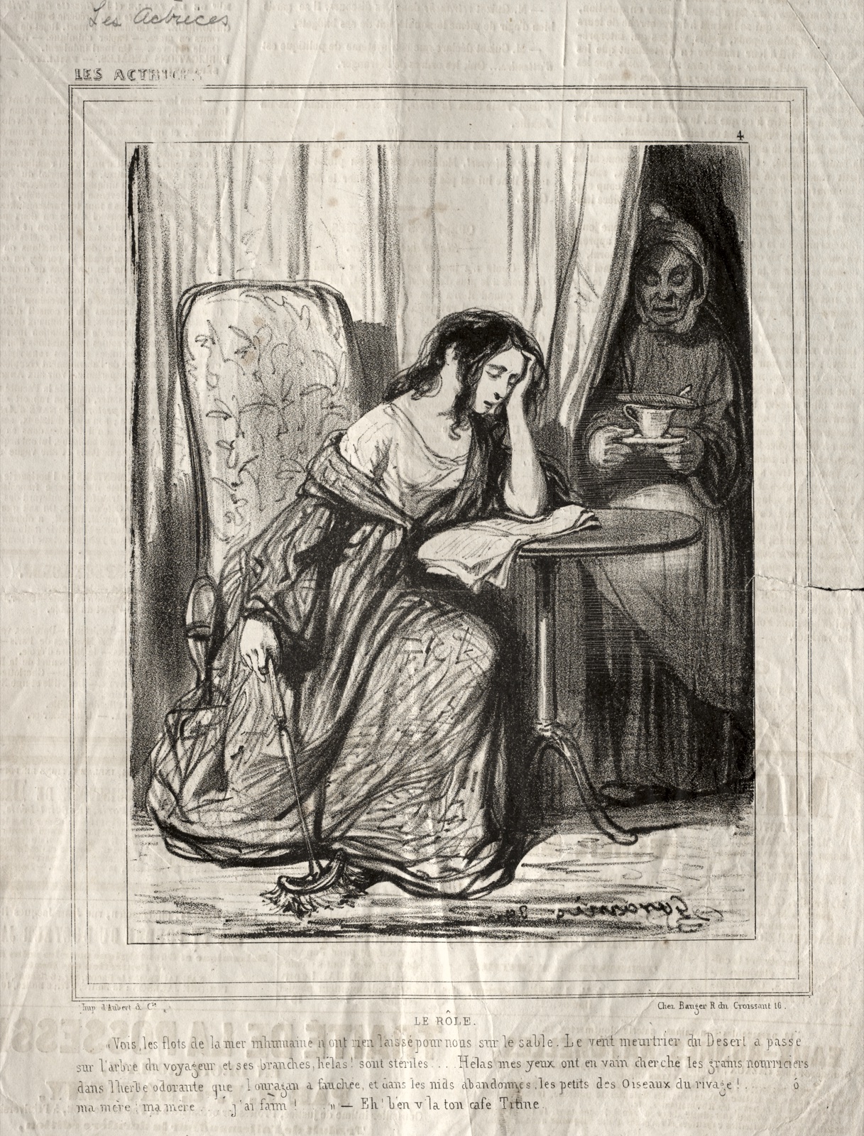 Les Actrices: Le Rôle — Paul Gavarni (French, 1804–1866)