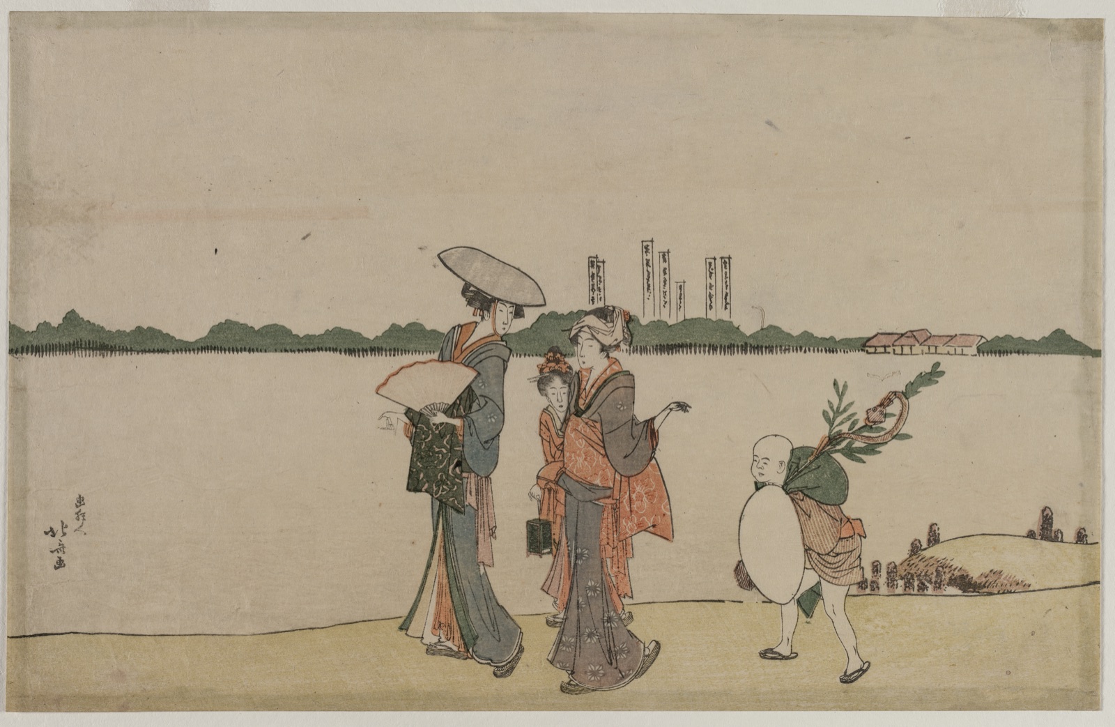 Women and Children Walking Along the Sumida River — Katsushika Hokusai (Japanese, 1760–1849)