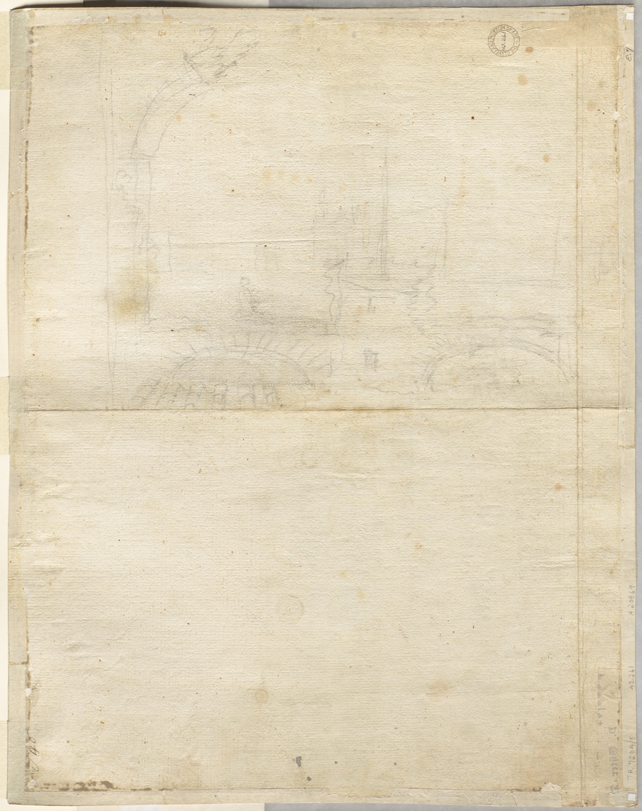 Sketch for San Giovanni in Laterano (verso) — Lievin Cruyl (Flemish, c. 1640-c. 1720)