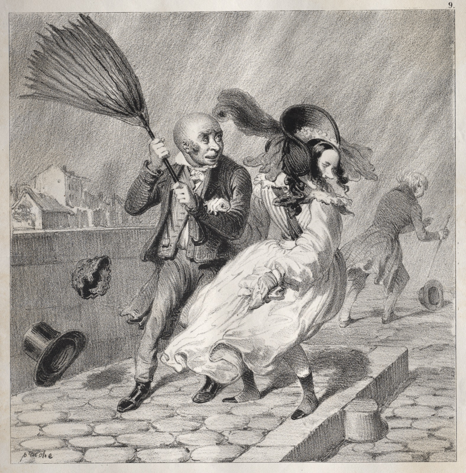 Bambochades: Vois-tu que mon baromêtre est au beau!...c'est un riche temps pour les biens de la terre!!! — Clémente Pruche (French, 1831–1870)