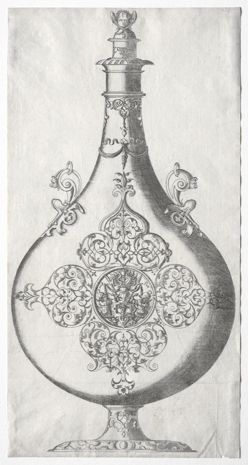 Pear-shaped Bottle with Trophy of Arms — Mathis Zündt (German, c. 1498–1572)