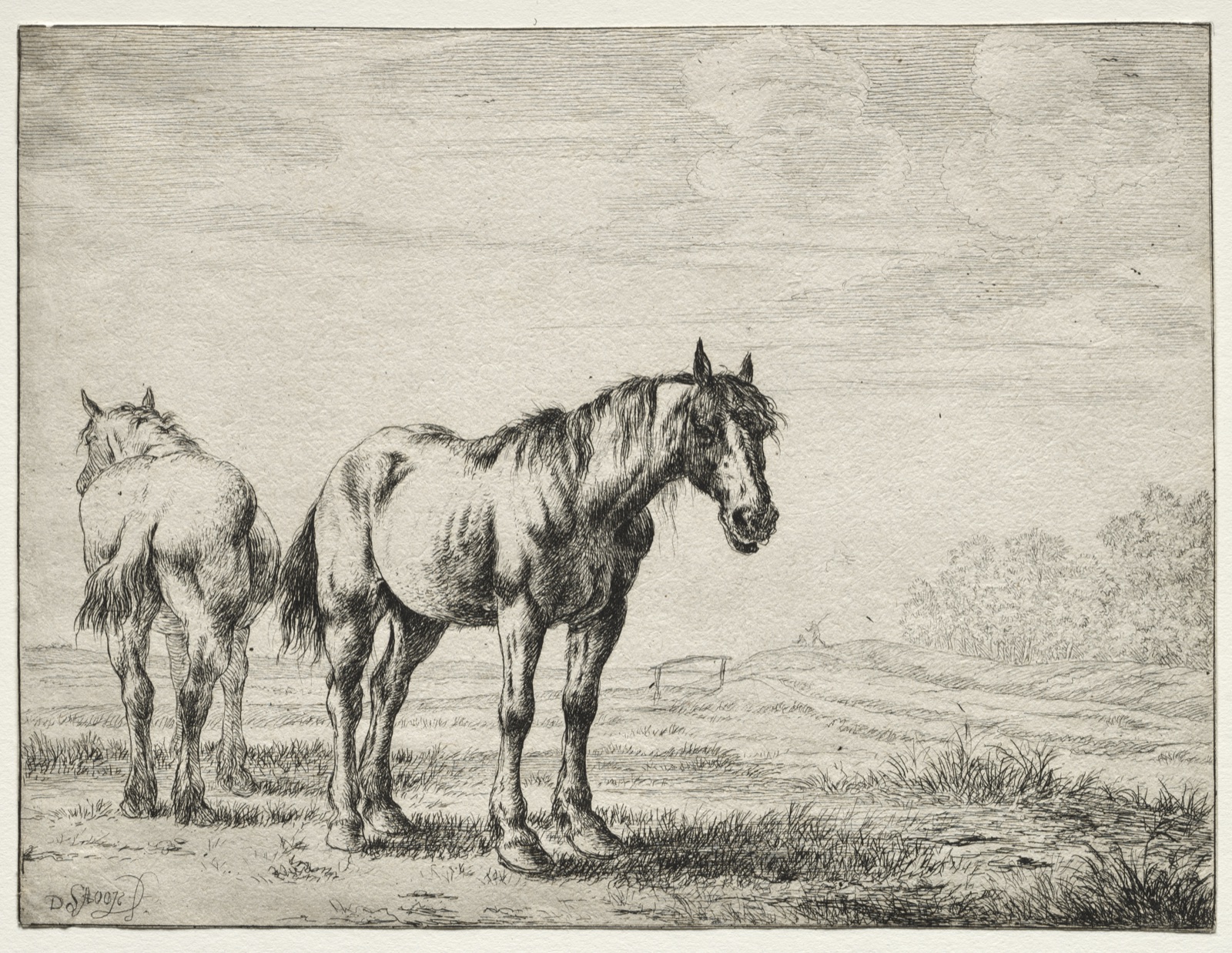Two plough horses — Dirck Stoop (Dutch, c. 1618–1681)