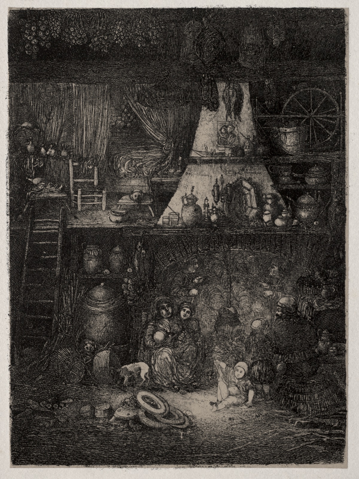 Peasant Interior in the Haute-Garonne — Rodolphe Bresdin (French, 1822–1885)