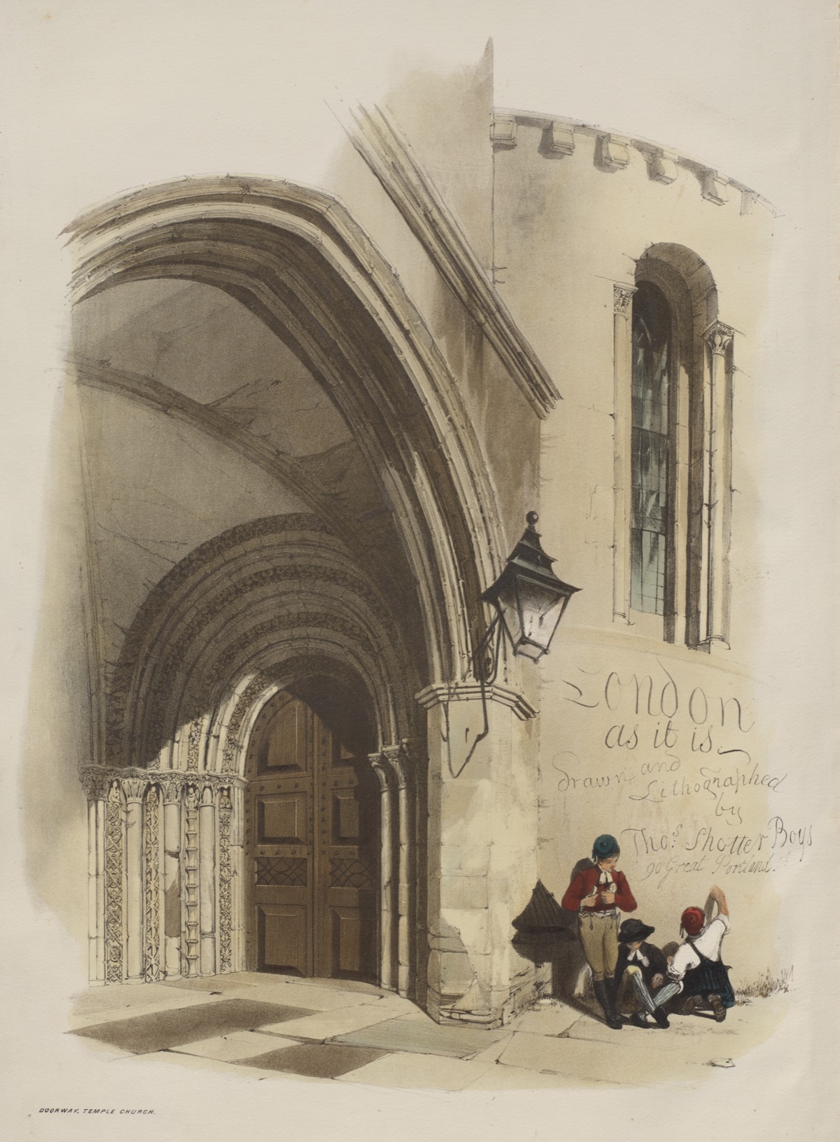 London As It Is: Doorway, Temple Church — Thomas Shotter Boys (British, 1803–1874)