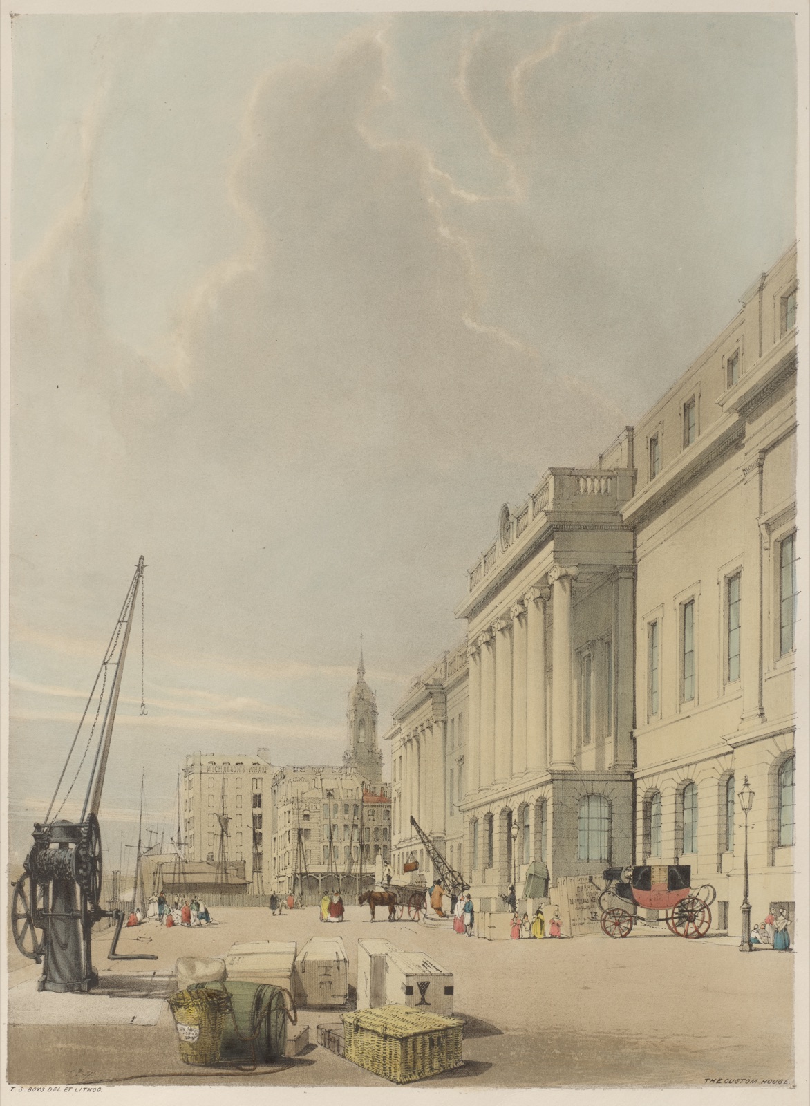 London As It Is: Doorway, The Custom House — Thomas Shotter Boys (British, 1803–1874)