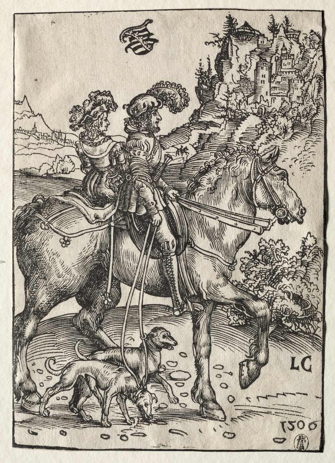 A Gentleman and a Lady Riding to the Chase — Lucas Cranach (German, 1472–1553)