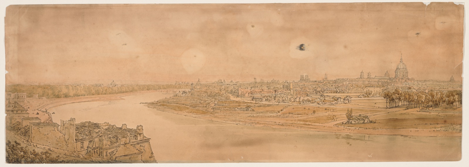 A Selection of Twenty of the Most Picturesque Views in Paris: A General View of Paris, taken from Chaillot — Thomas Girtin (British, 1775–1802)