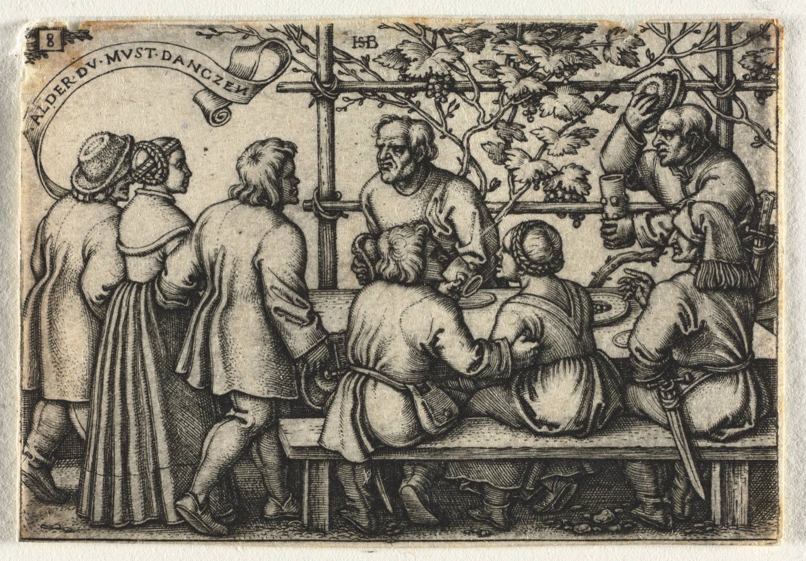 The Peasant Wedding or the Twelve Months: No. 8 — Hans Sebald Beham (German, 1500–1550)