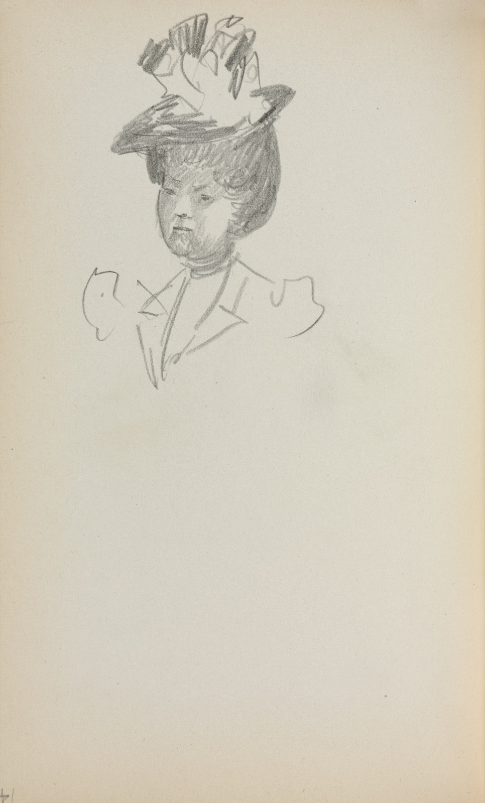 Italian Sketchbook: Woman, Bust Length (page 142) — Maurice Prendergast (American, born Newfoundland [now Canada], 1858–1924)
