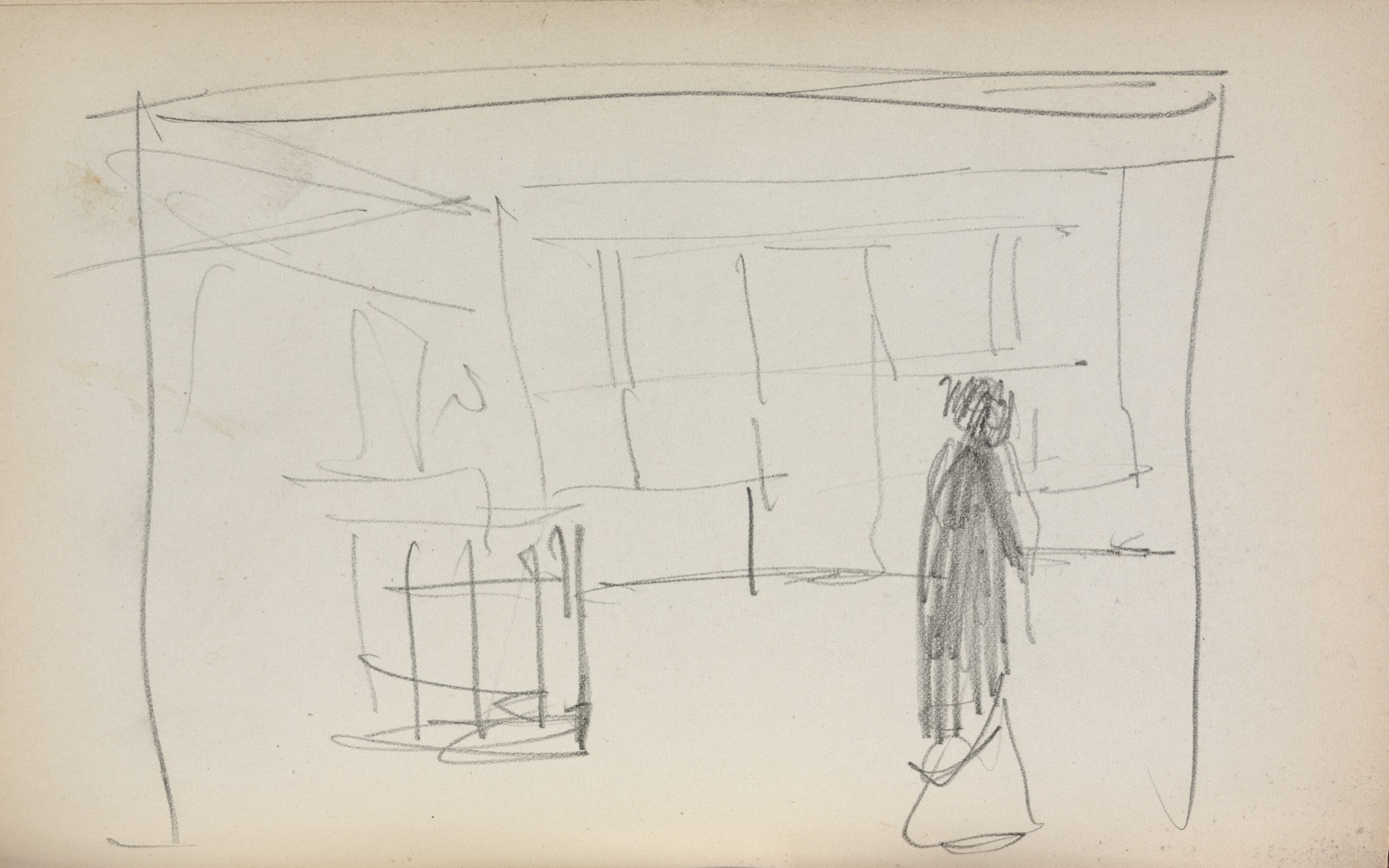 Italian Sketchbook: Figure in an interior (page 175) — Maurice Prendergast (American, born Newfoundland [now Canada], 1858–1924)