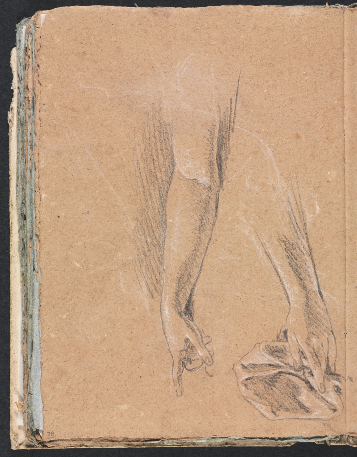 Verona Sketchbook: Arms and hands with drapery (page 78) — Francesco Lorenzi (Italian, 1723–1787)