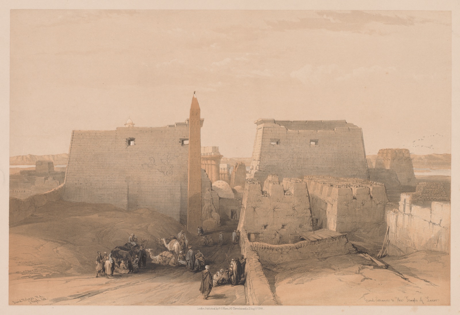Egypt and Nubia: Volume II - No. 38, Grand Entrances to the Temple of Luxor — Louis Haghe (British, 1806–1885)