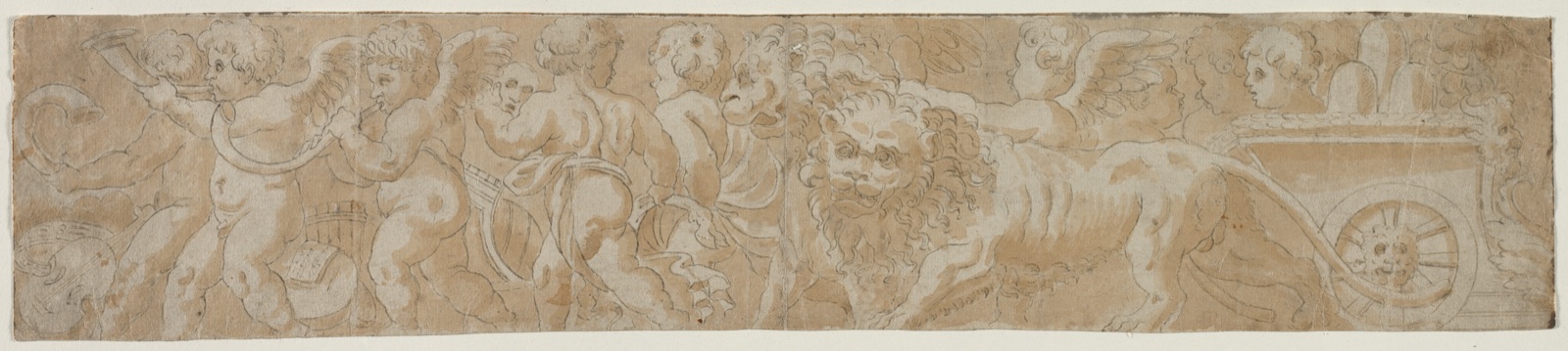 Chariot Drawn by Lions with Amorini (recto)