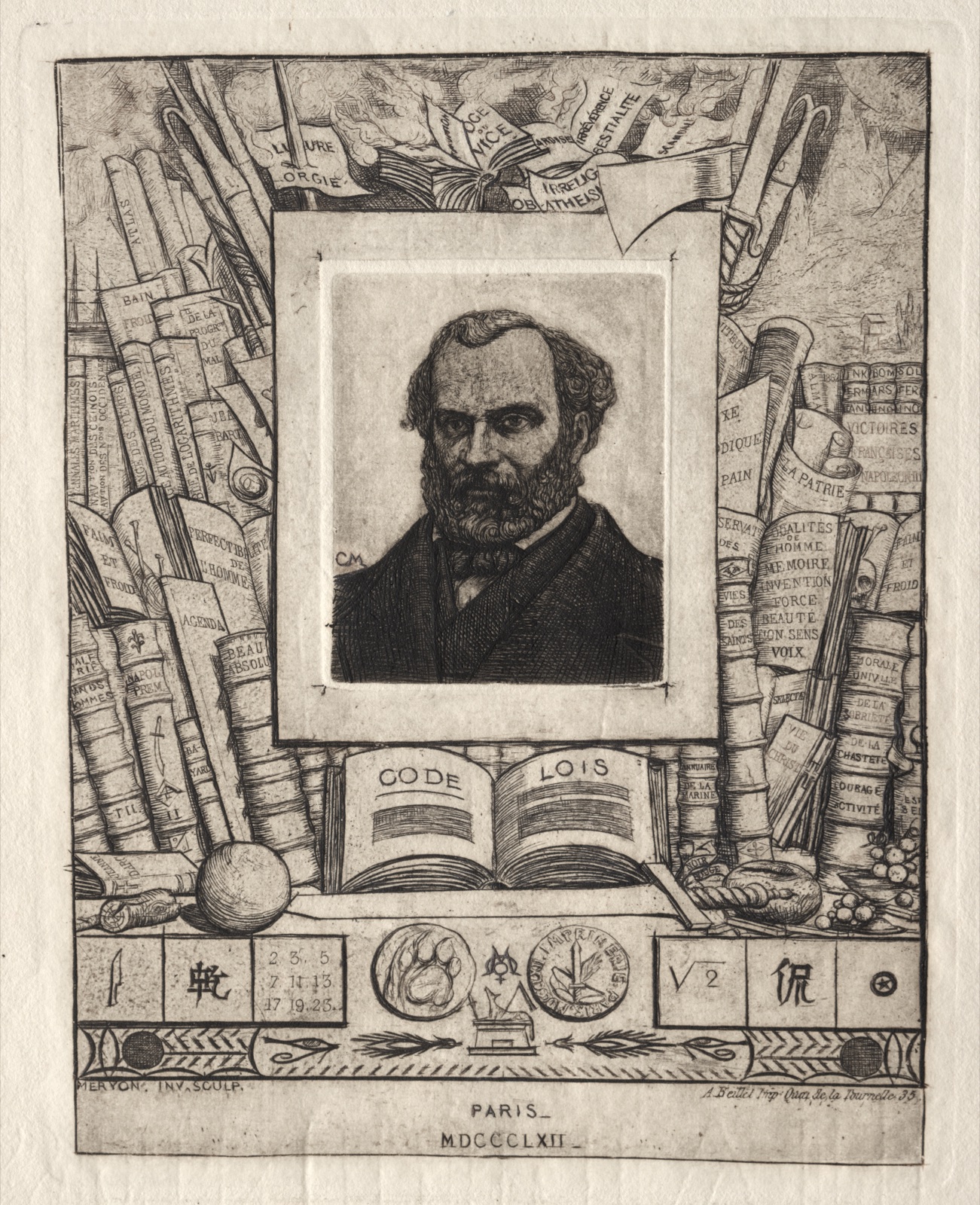 Armand Gueraud of Nantes, Printer and Man of Letters — Charles Meryon (French, 1821–1868)