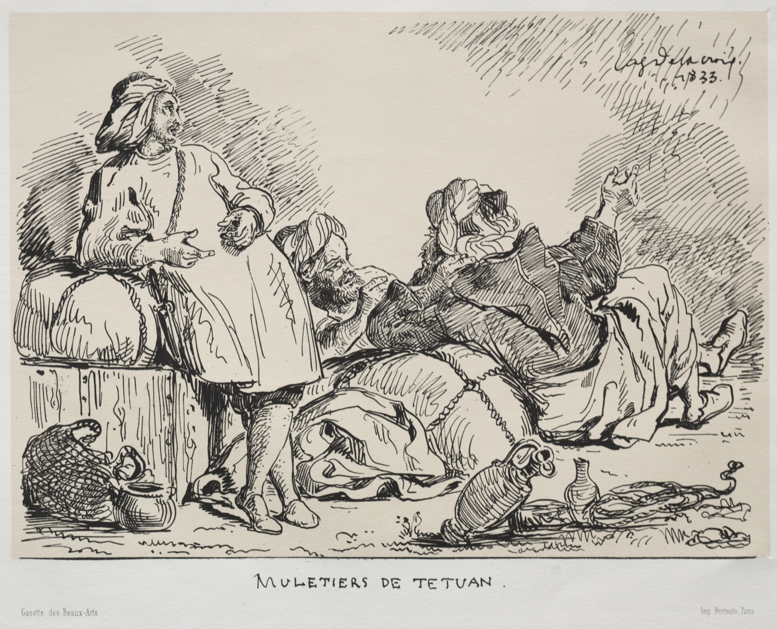 Muleteers of Tétuan — Eugène Delacroix (French, 1798–1863); Bertauts