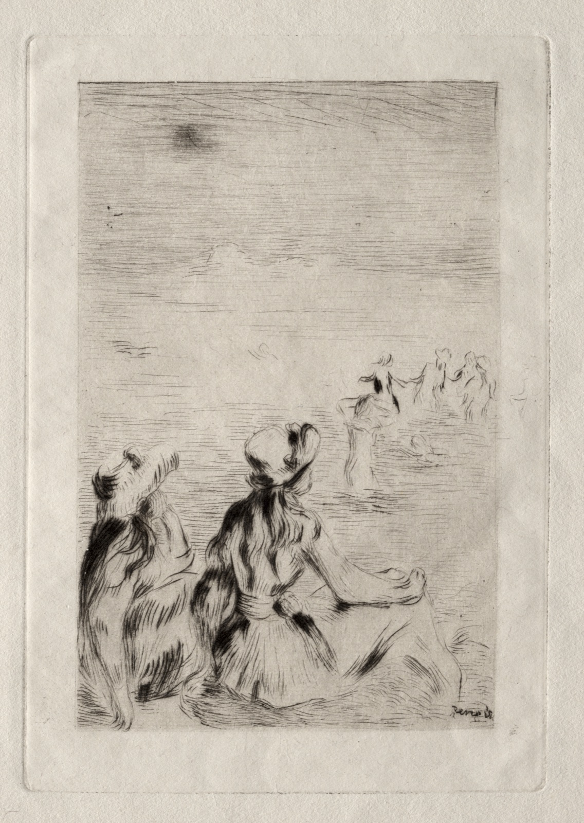 On the Beach at Berneval — Pierre-Auguste Renoir (French, 1841–1919)