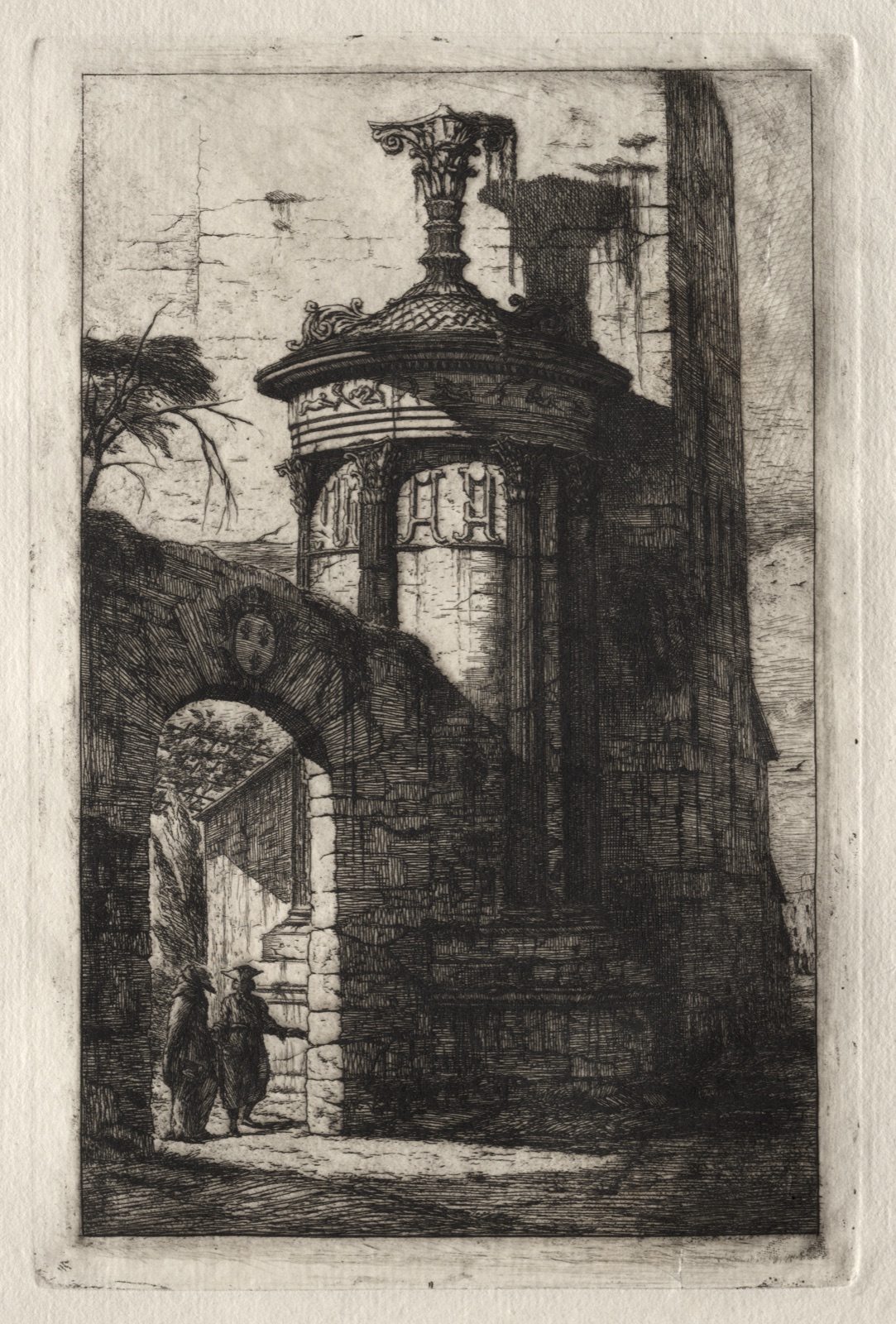 Entrance to the French Capuchin Convent at Athens — Charles Meryon (French, 1821–1868)
