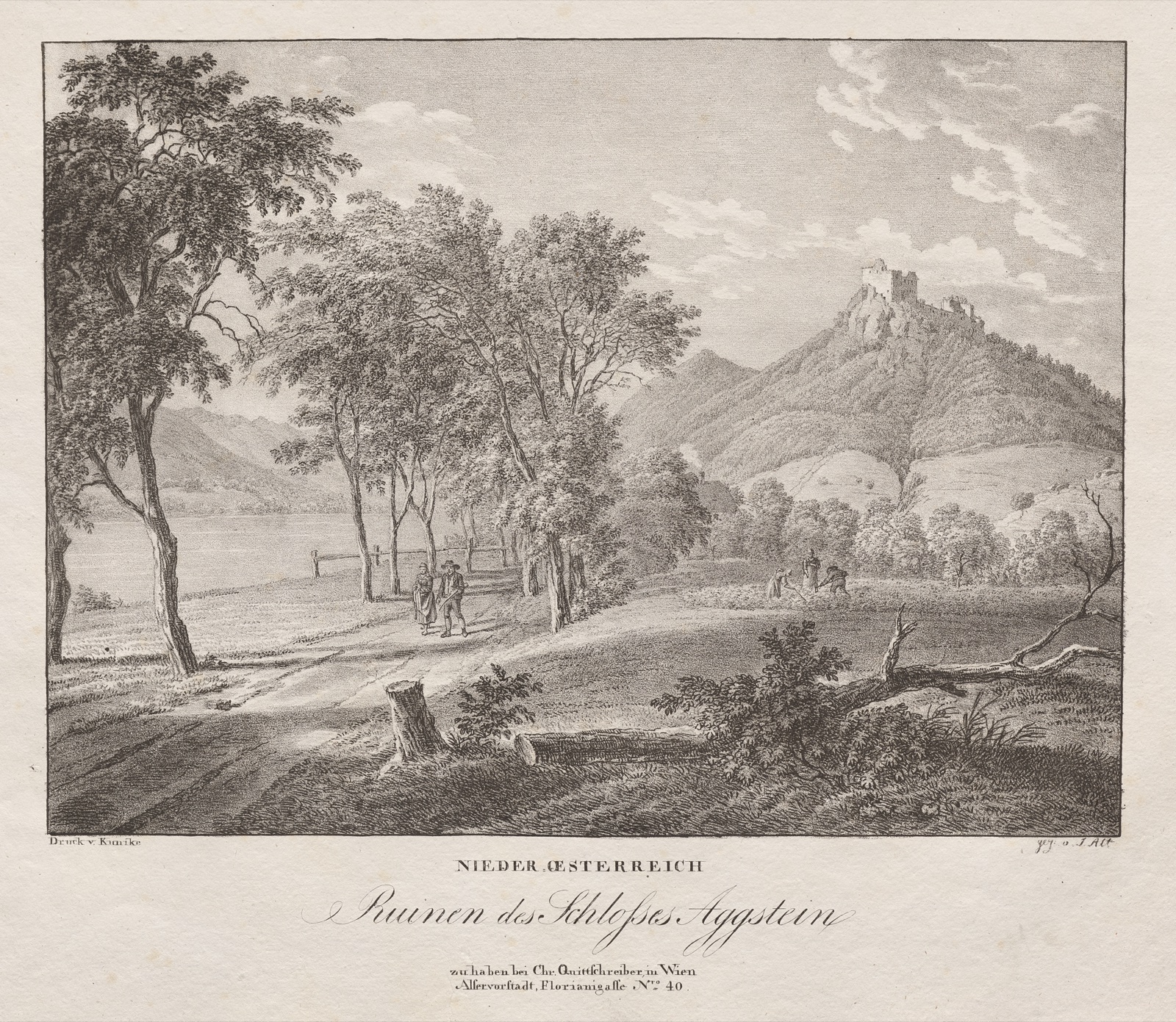 Nieder-oesterreich, Ruinen des Schlosses Aggenstein — Jakob Alt (Austrian, 1789–1872)