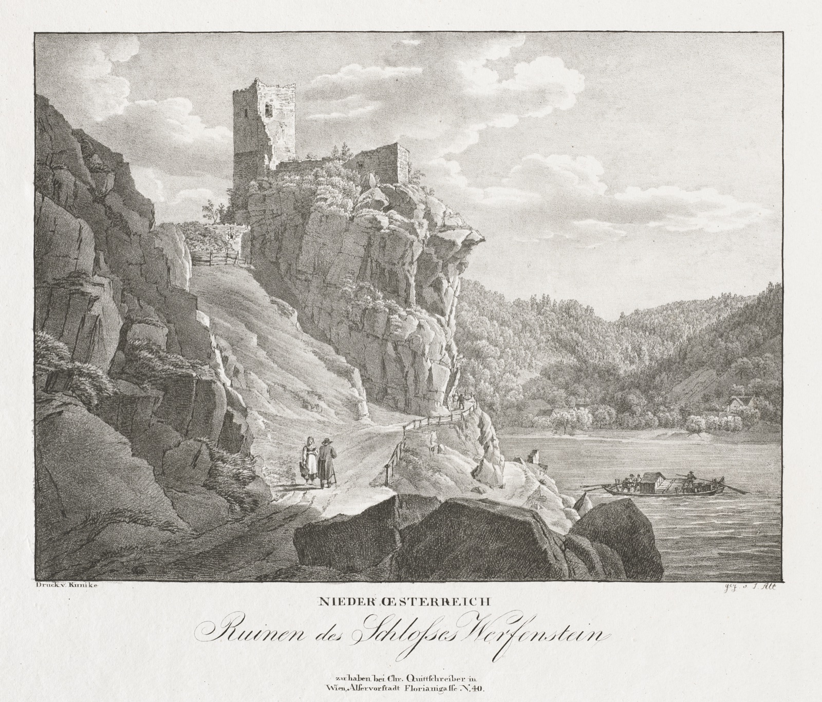 Nieder-oesterreich, Ruinen des Schlosses Werfenstein — Jakob Alt (Austrian, 1789–1872)