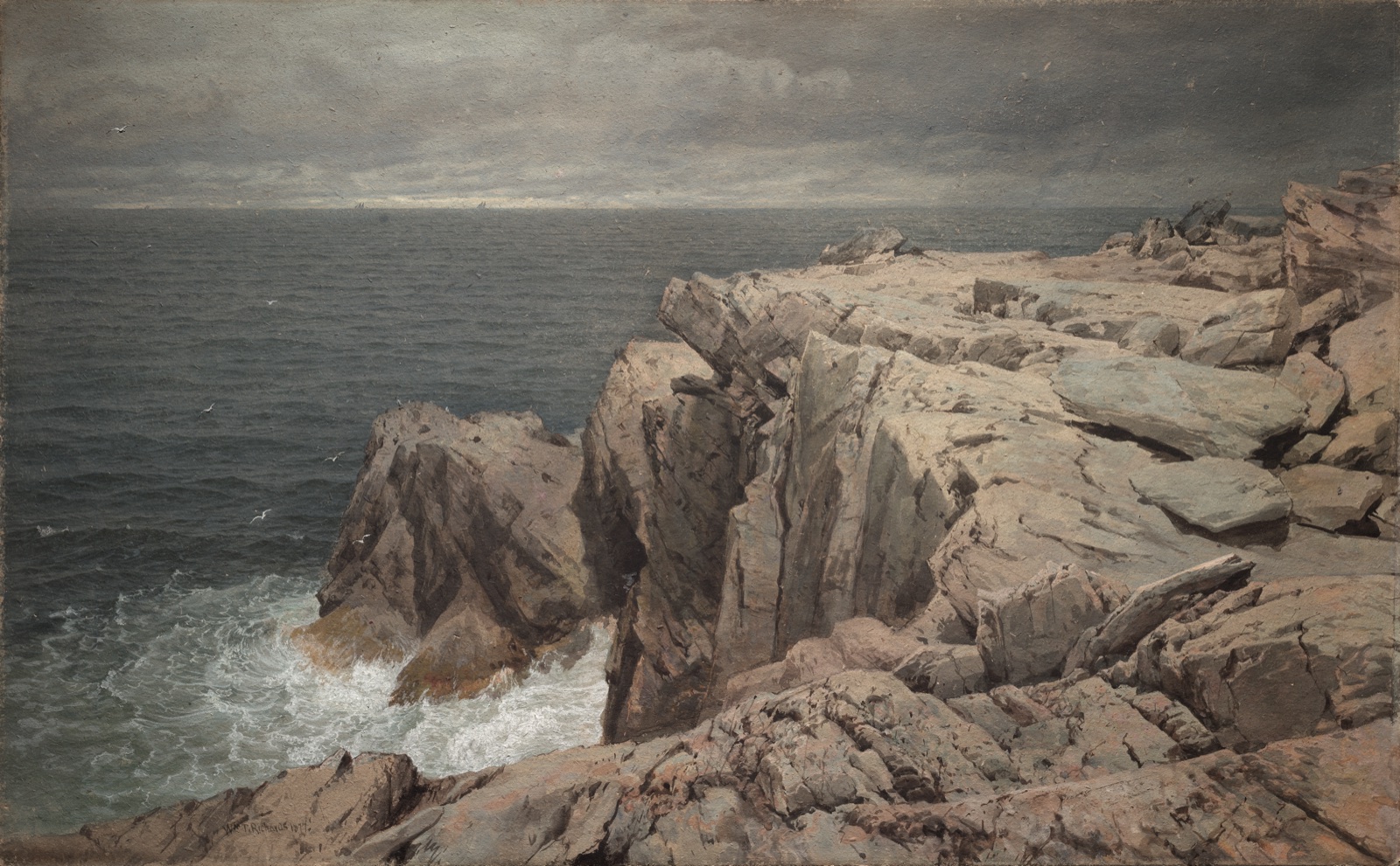 Cormorant Cliff, Jamestown, Rhode Island — William Trost Richards (American, 1833–1905)
