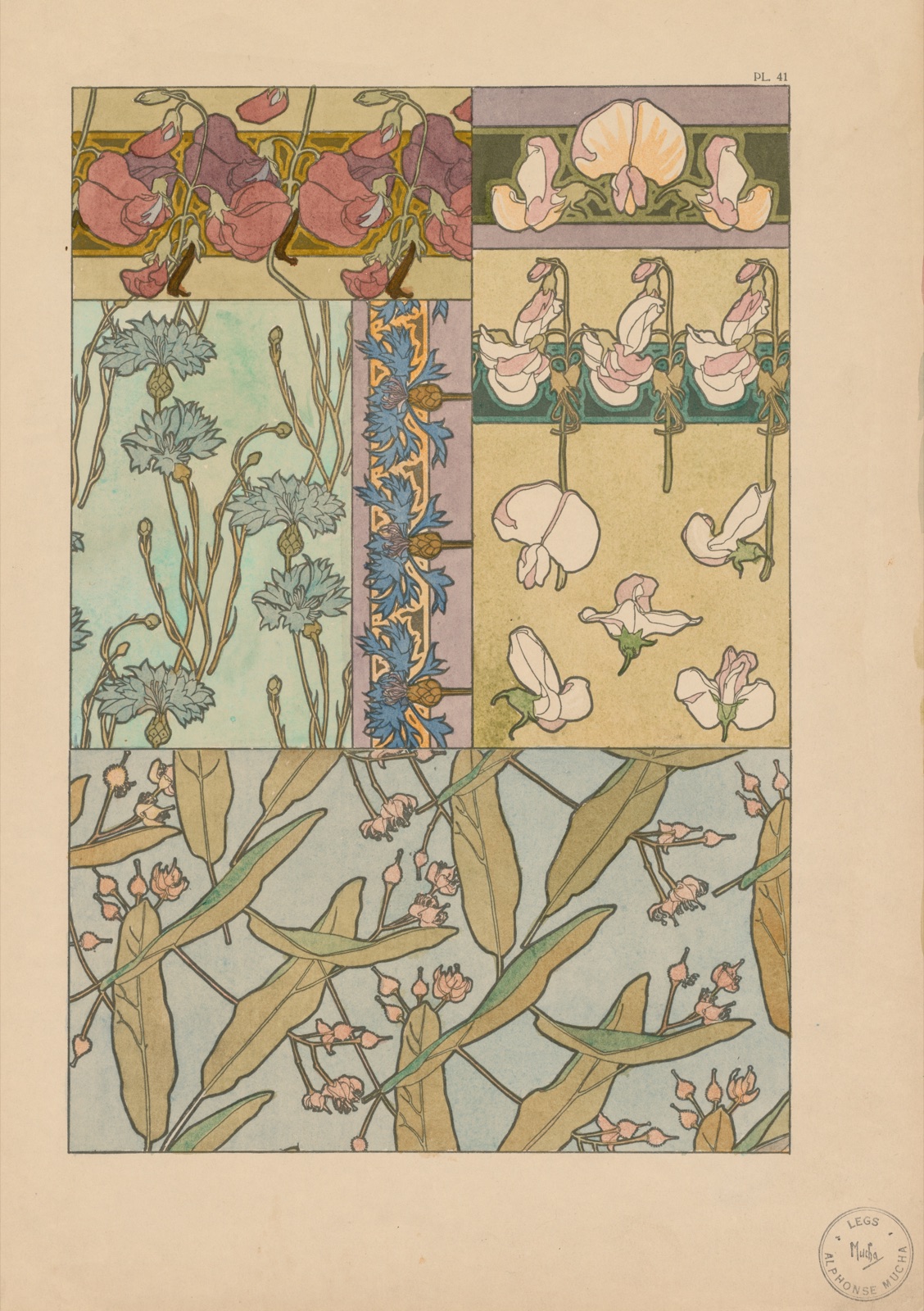 Documents Decoratifs: Sweet Peas — Alphonse Mucha (Czech, 1860–1939)