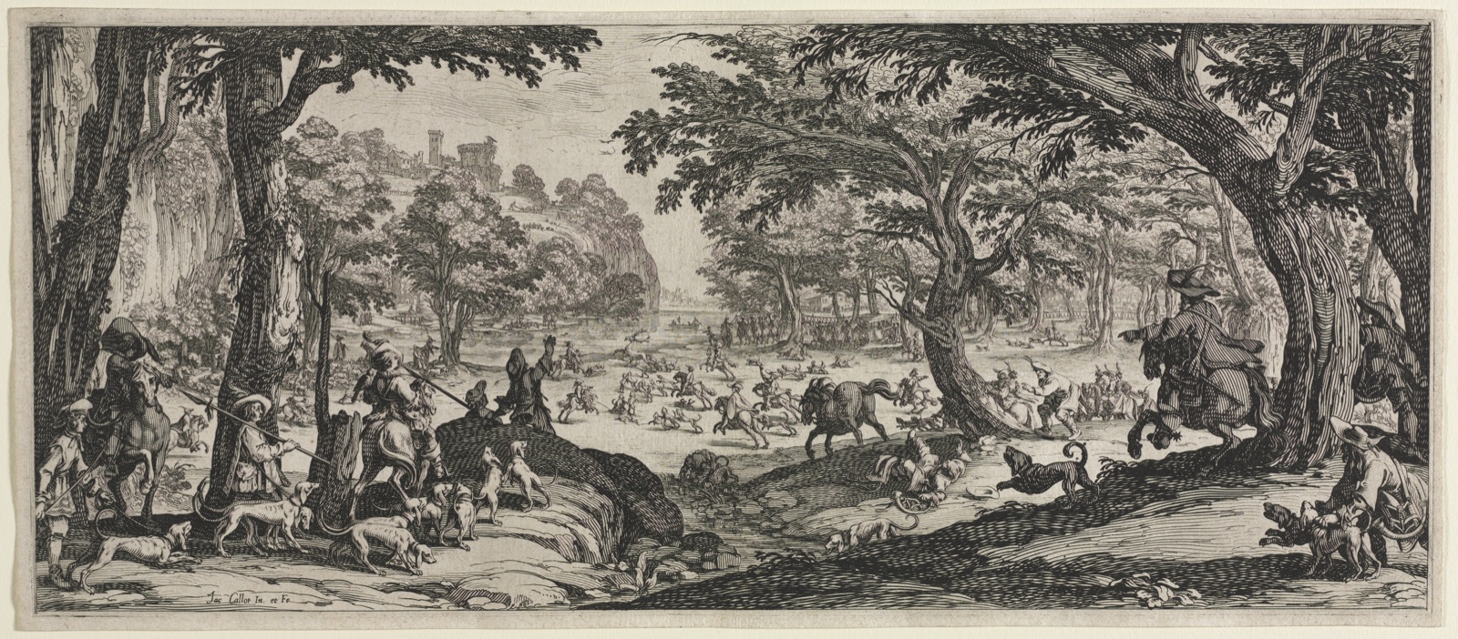 The Large Hunt — Jacques Callot (French, 1592–1635)
