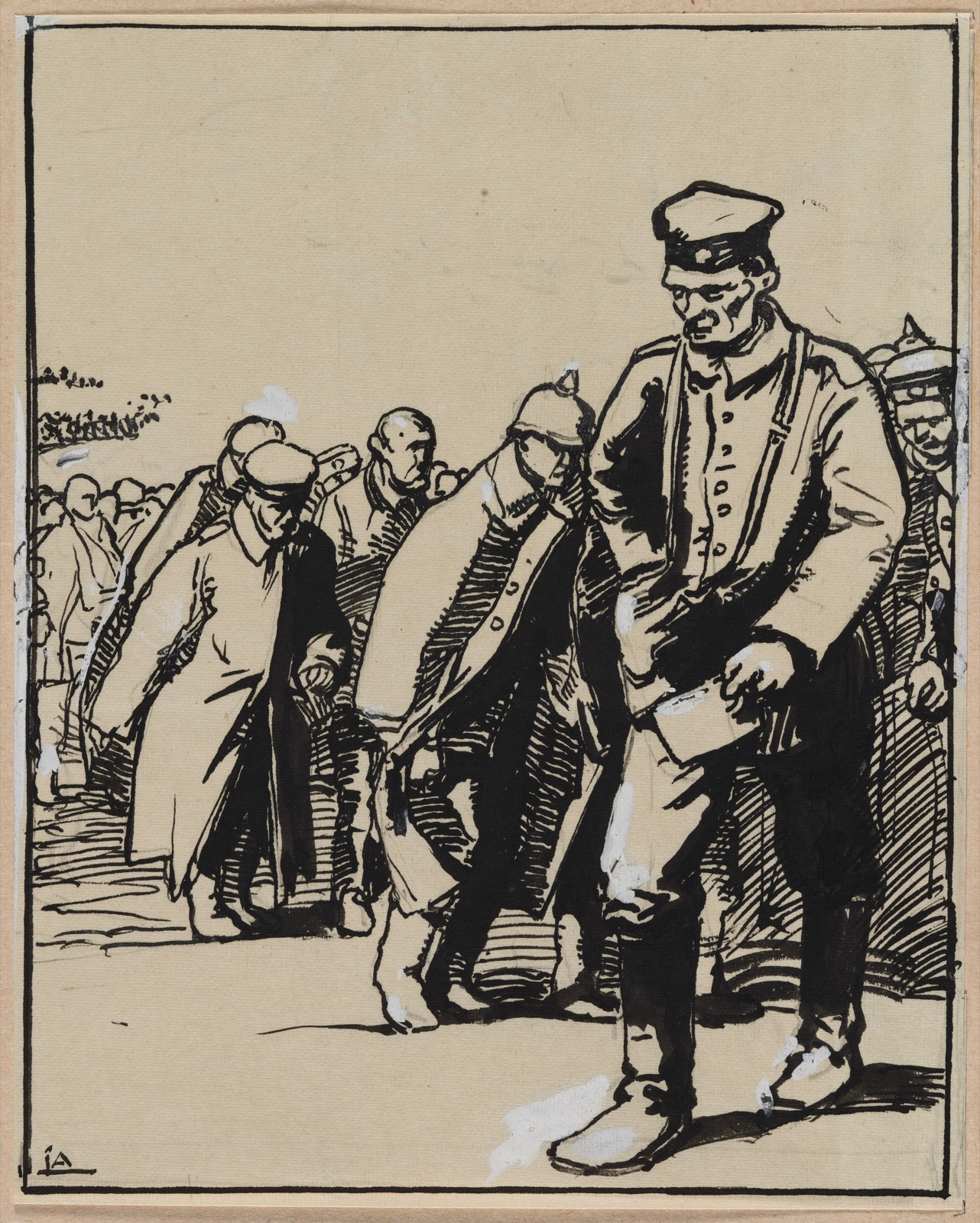 Marche d'un groupe de prisonniers allemands — Auguste Louis Lepère (French, 1849–1918)