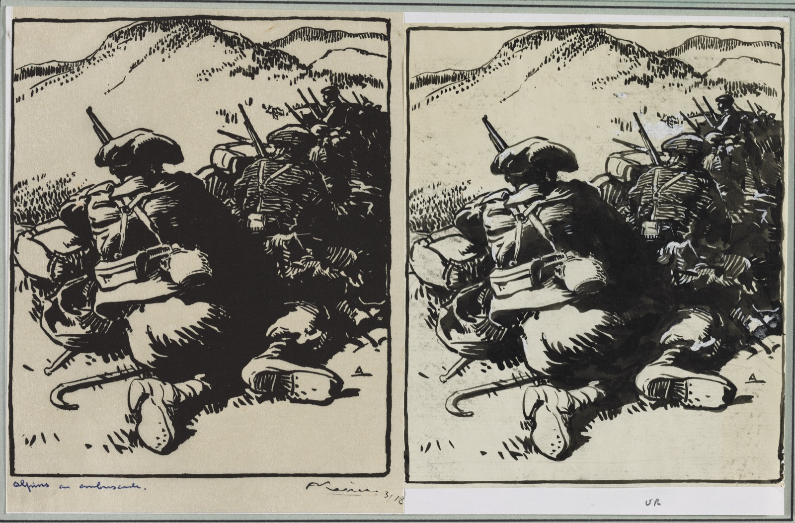 Alpins en ambuscade — Auguste Louis Lepère (French, 1849–1918)