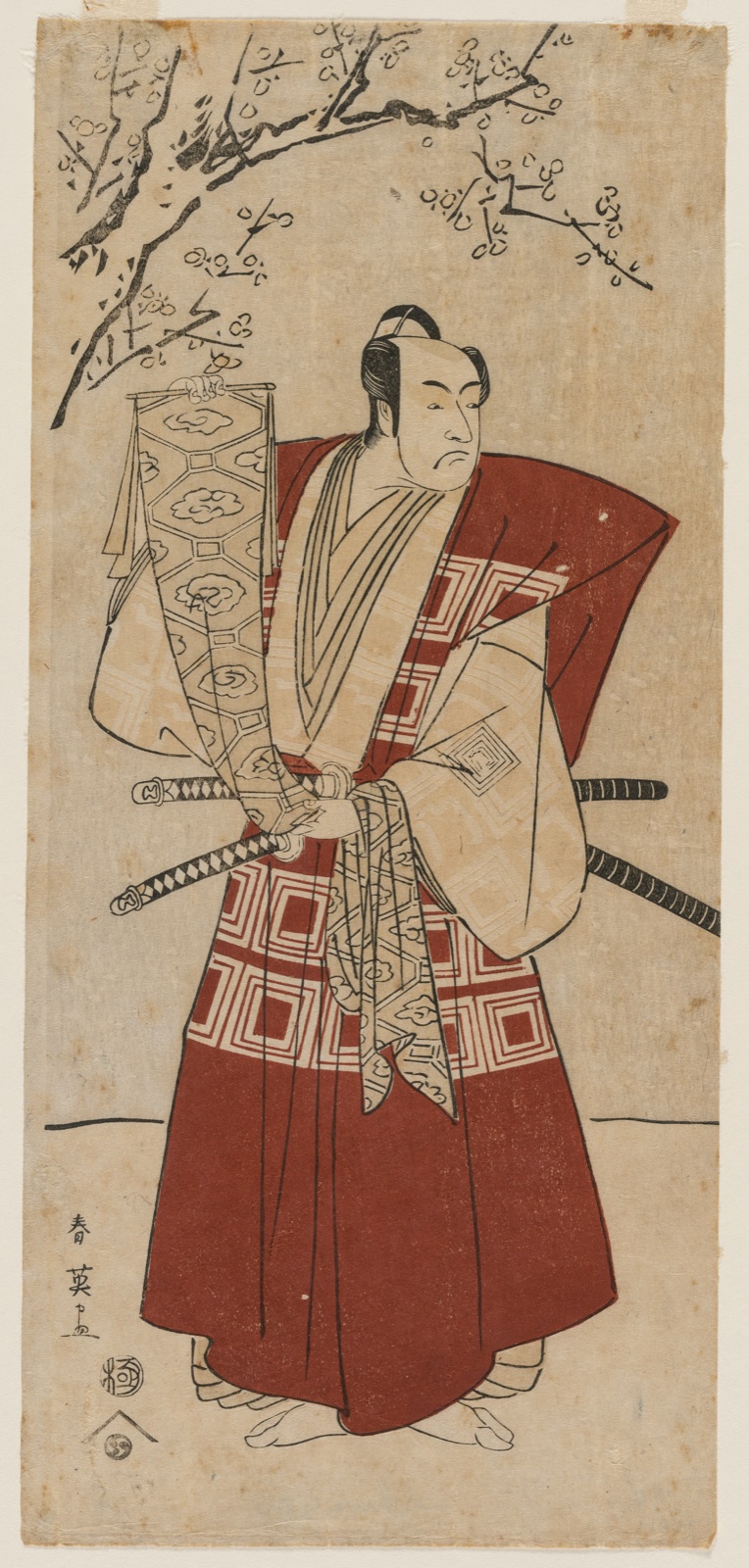 Ichikawa Monnosuke II as a Lord Holding a Banner — Katsukawa Shunei (Japanese, 1762–1819)