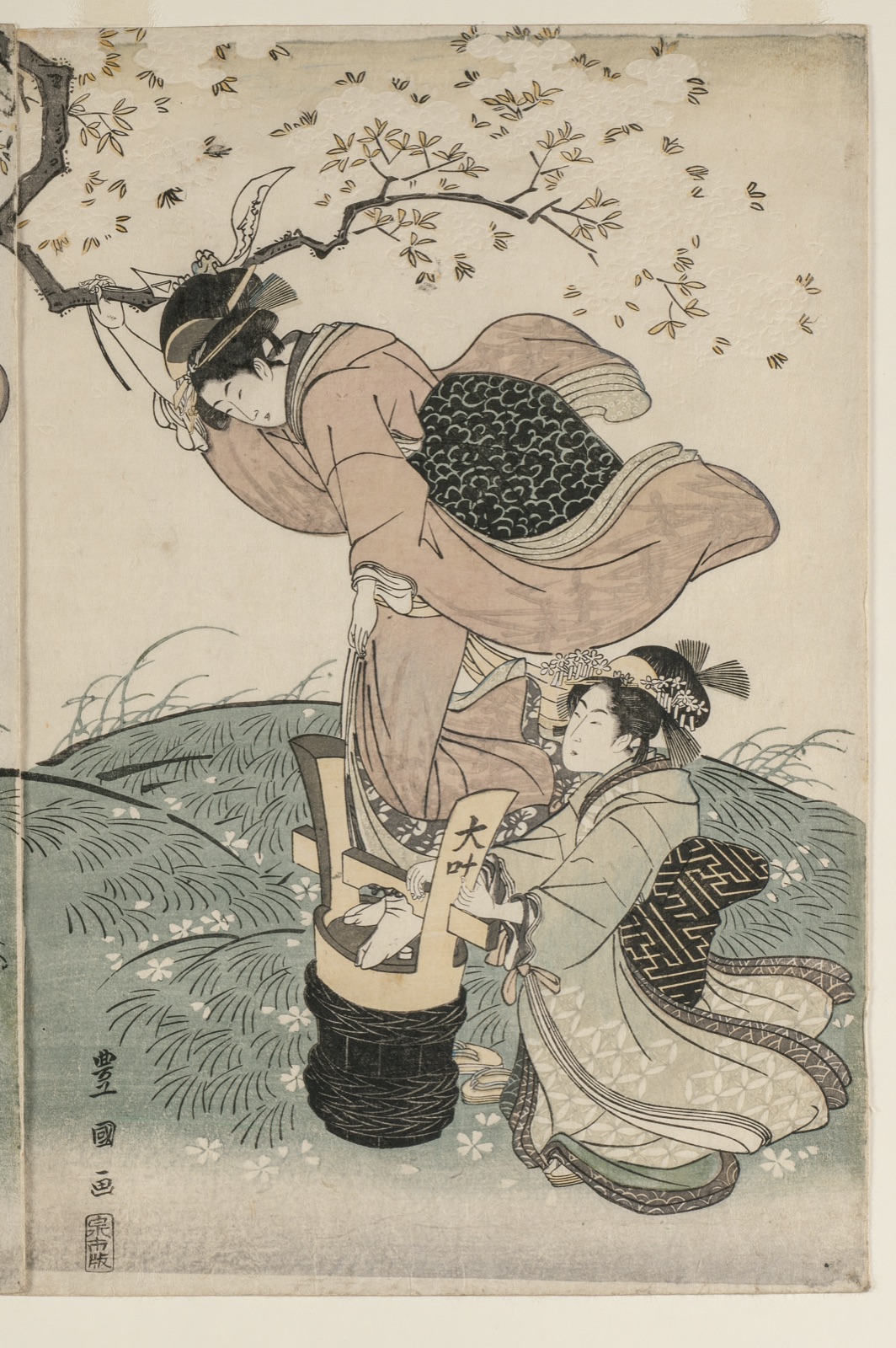 Cherry Blossoms in the Wind — Utagawa Toyokuni (Japanese, 1769–1825)