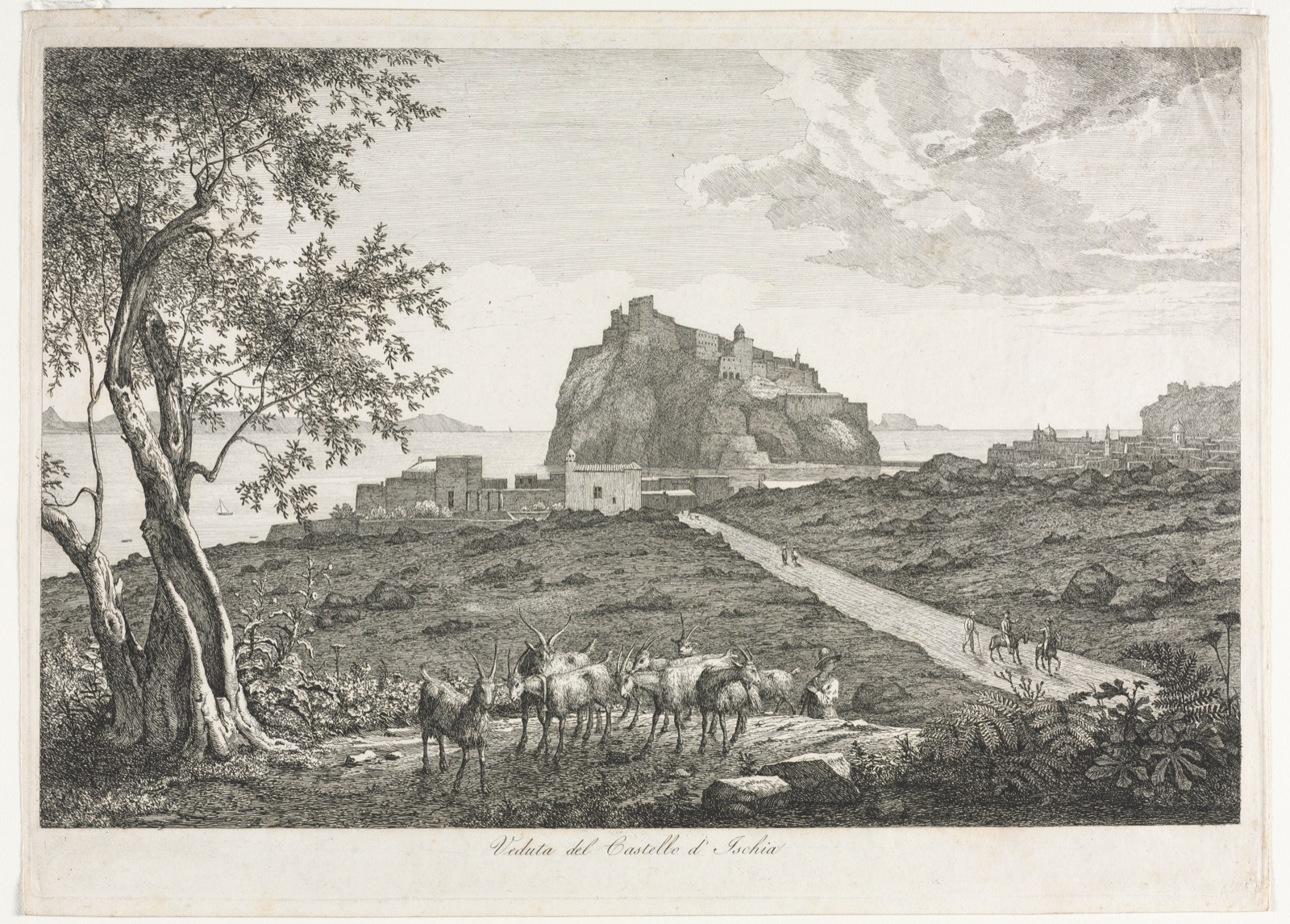View of the Castello, Ischia — Florian Grosspietsch (German, 1789–1840)