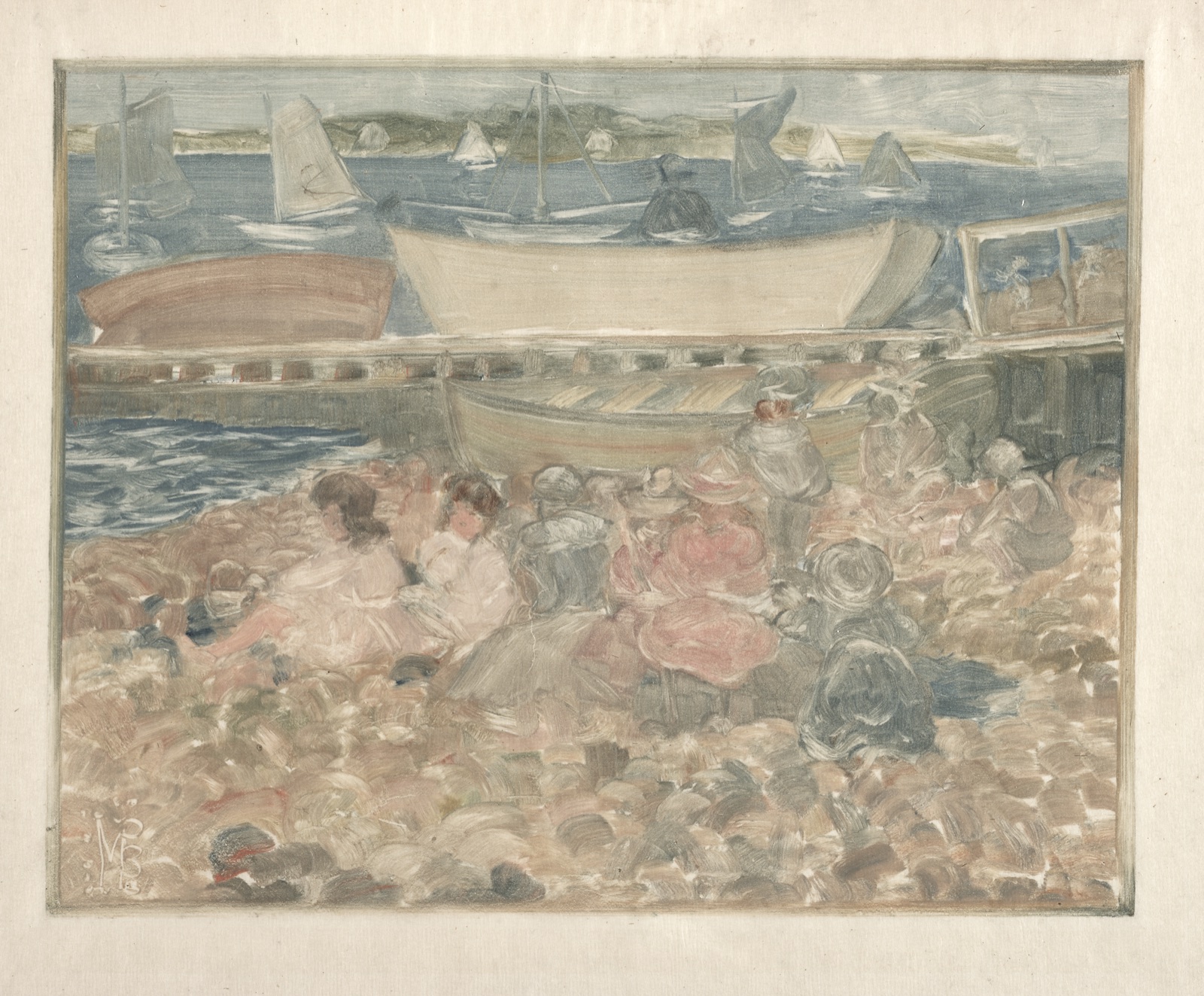 Shipyard: Children Playing — Maurice Prendergast (American, born Newfoundland [now Canada], 1858–1924)