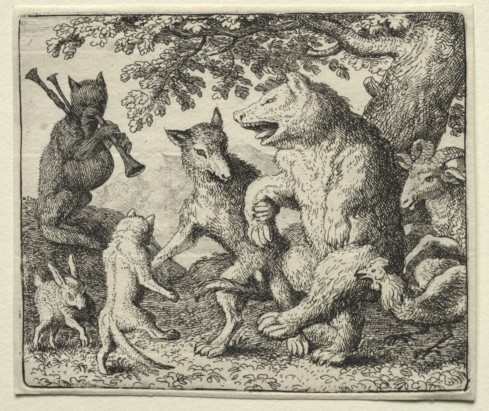 Reynard the Fox: The Wolf and the Bear Celebrate Their Freedom — Allart van Everdingen (Dutch, 1621–1675)