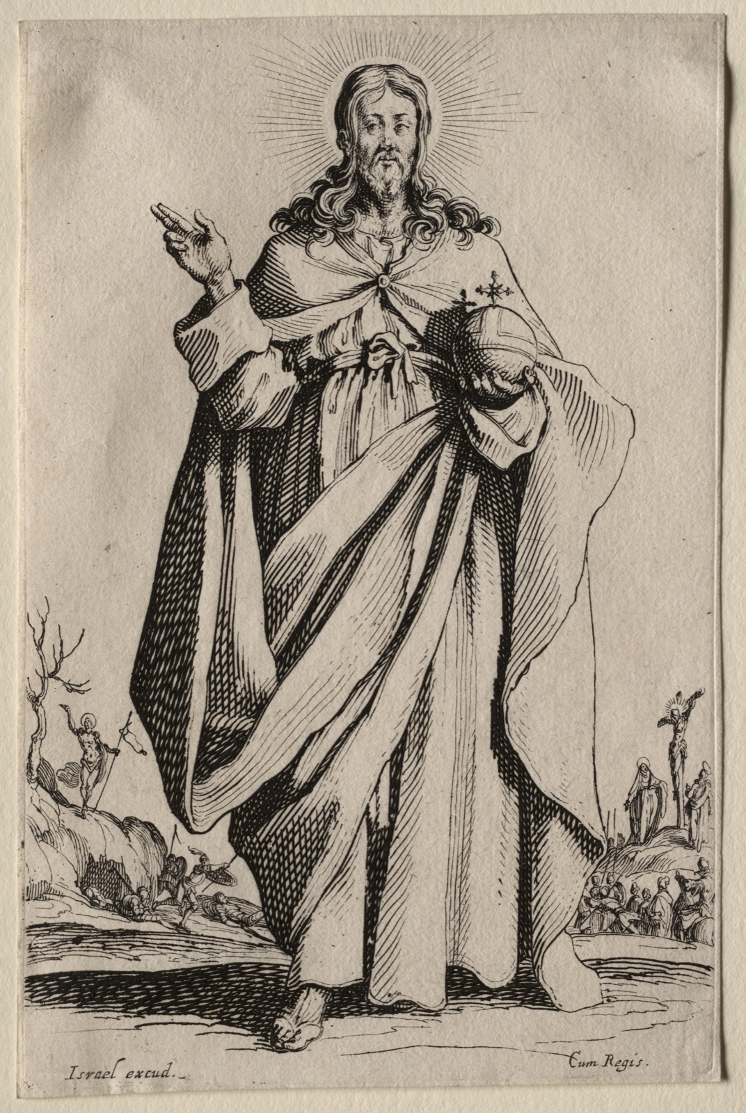 Salvatoris Beatae Mariae Virginis Sanctorum Apostolorum Icones / Les Grands Apôtres (The Large Apostles): The Savior — Jacques Callot (French, 1592–1635)