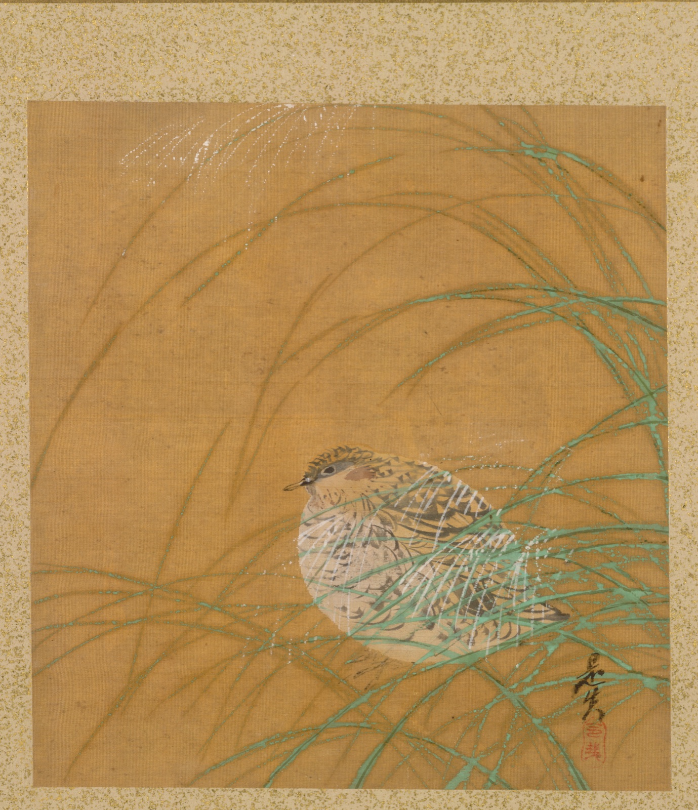 Quail in Grass from Album of Paintings by the Venerable Zeshin — Shibata Zeshin (Japanese, 1807–1891)