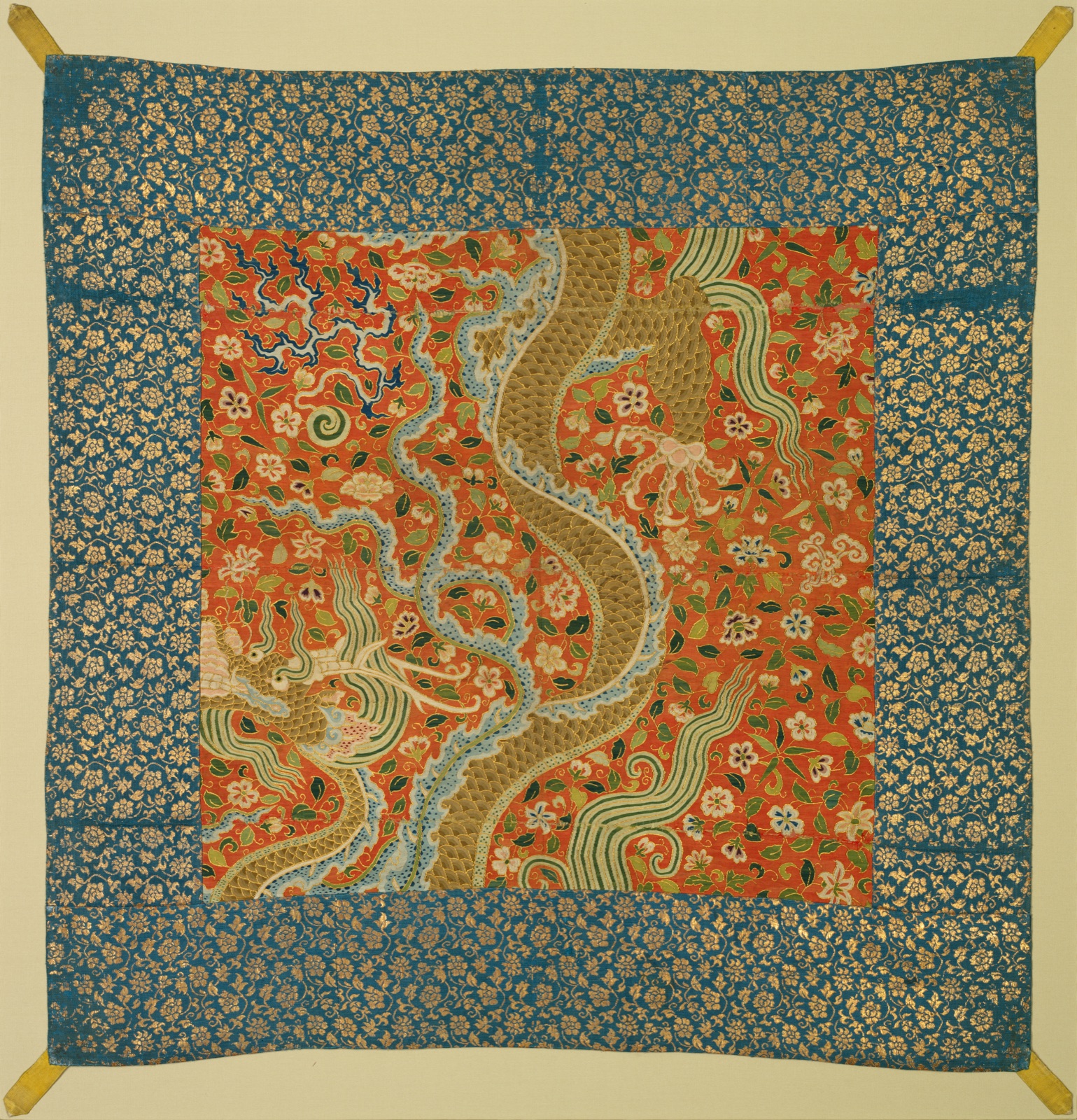 Canopy with Dragon among Flowers