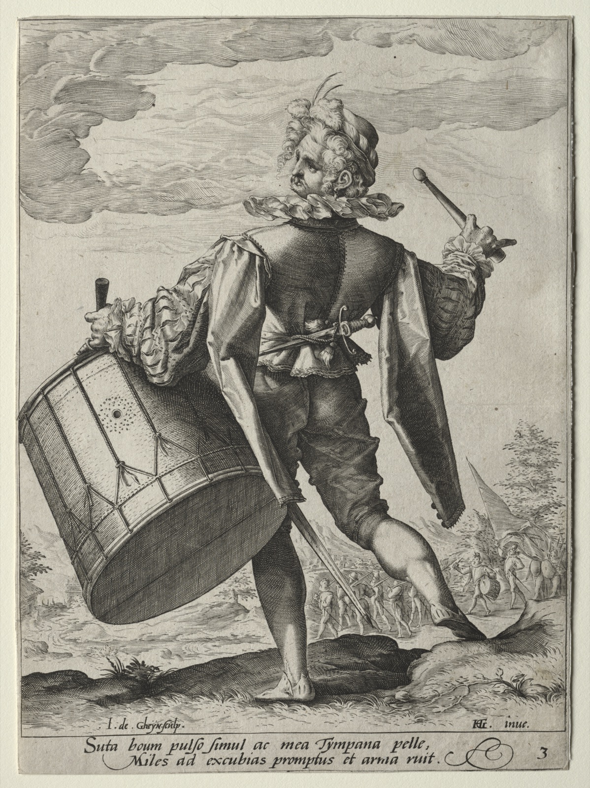 Drummer — Jacob de Gheyn II (Netherlandish, 1565–1629); Hendrick Goltzius (Dutch, 1558–1617); Hendrick Goltzius (Dutch, 1558–1617)
