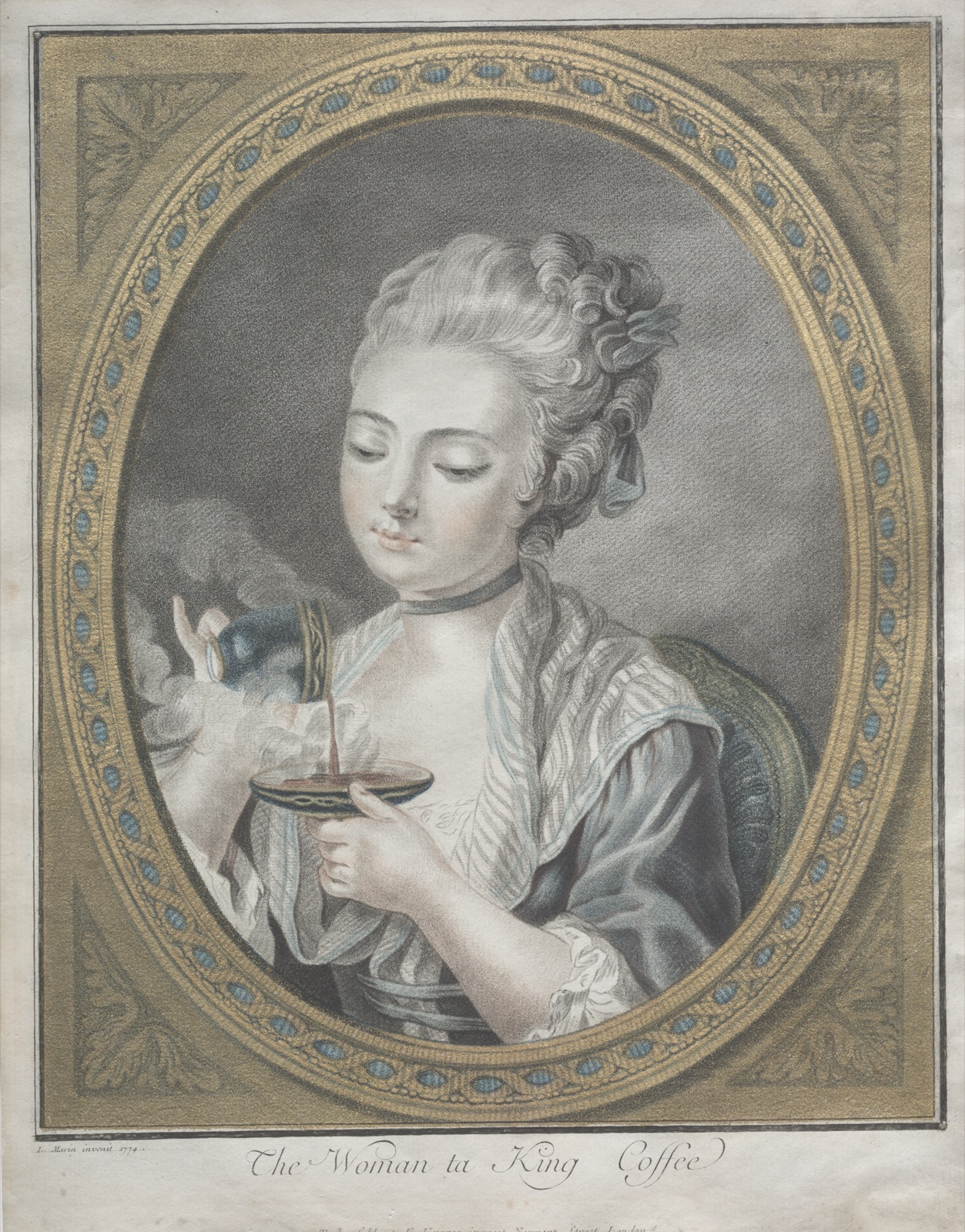 The Woman Taking Coffee — Louis-Marin Bonnet (French, 1736–1793)