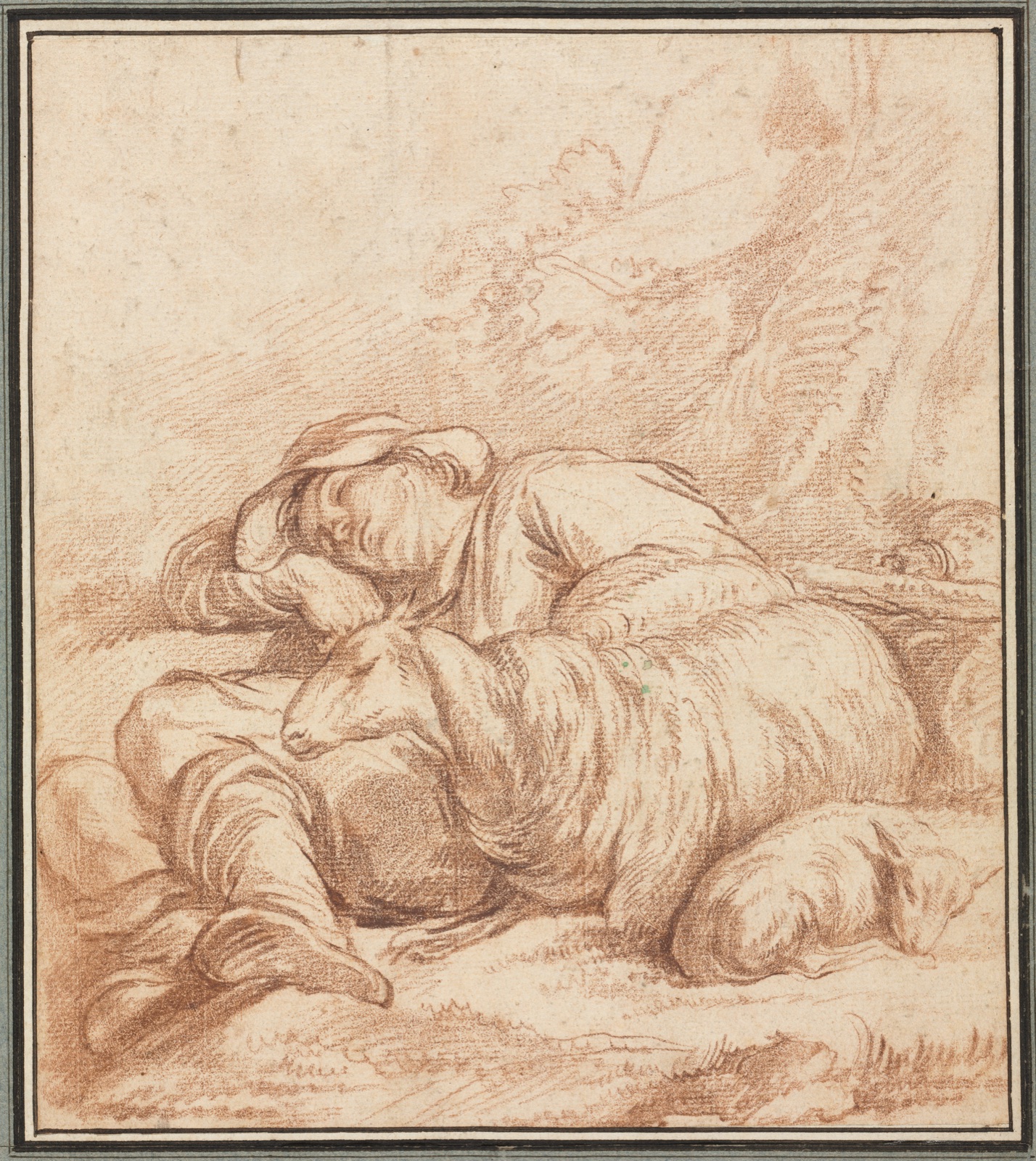 A Sleeping Shepherd — Pierre Alexandre Wille (French, 1748–1837)